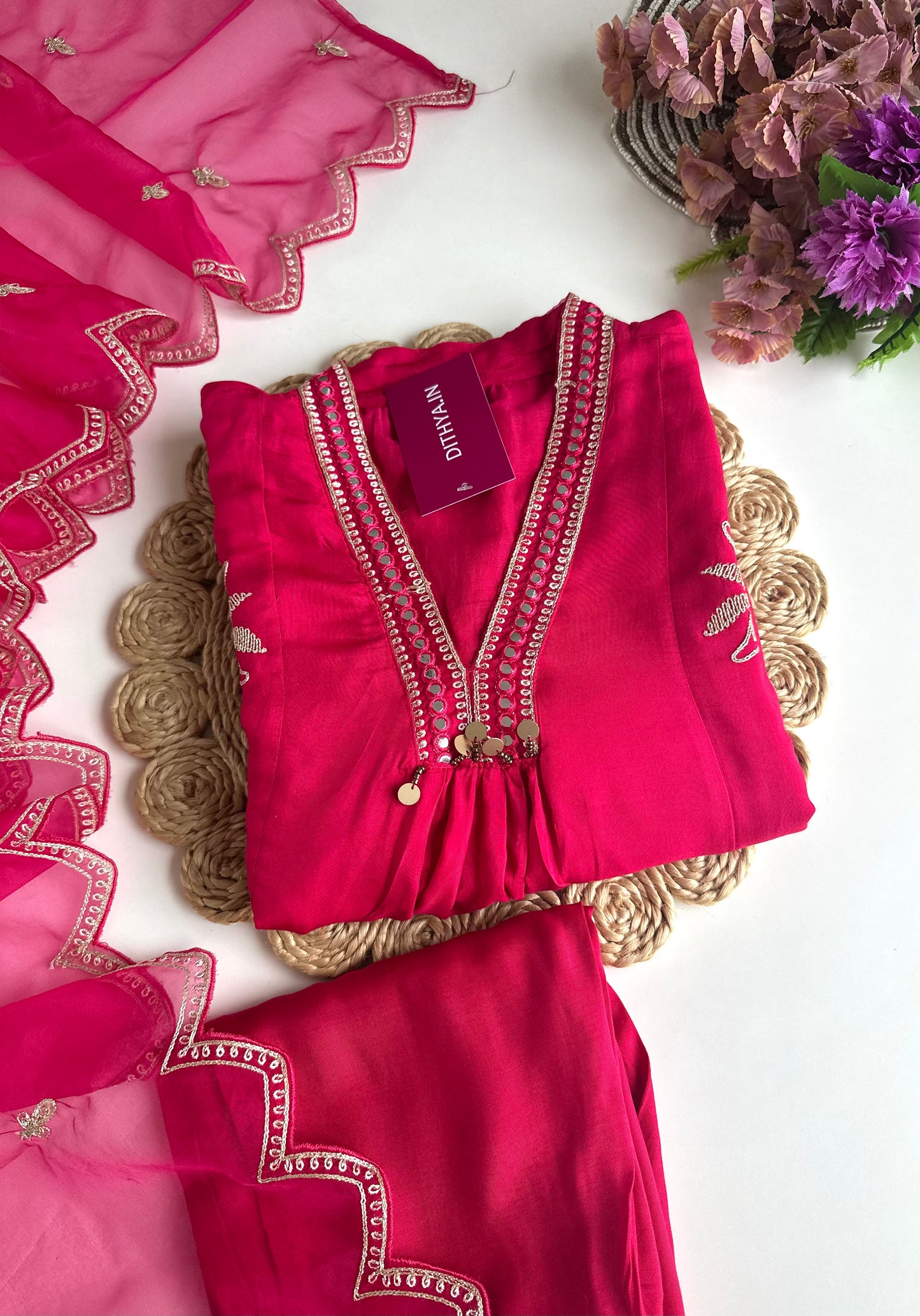 K299 - Russian silk zari Anarkali with pants and dupatta in 2 colours