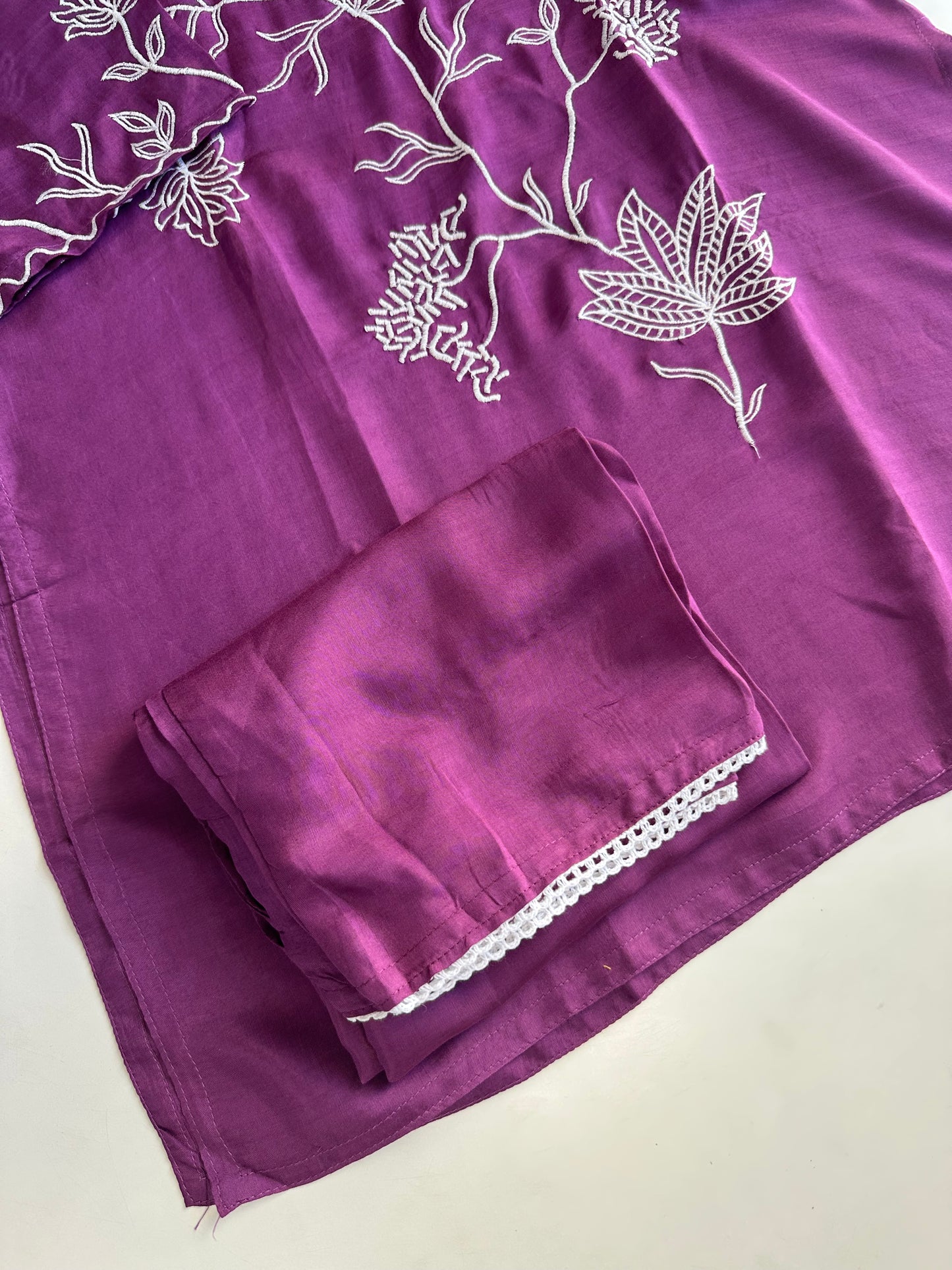 K497 - Muslin embroidered coord set