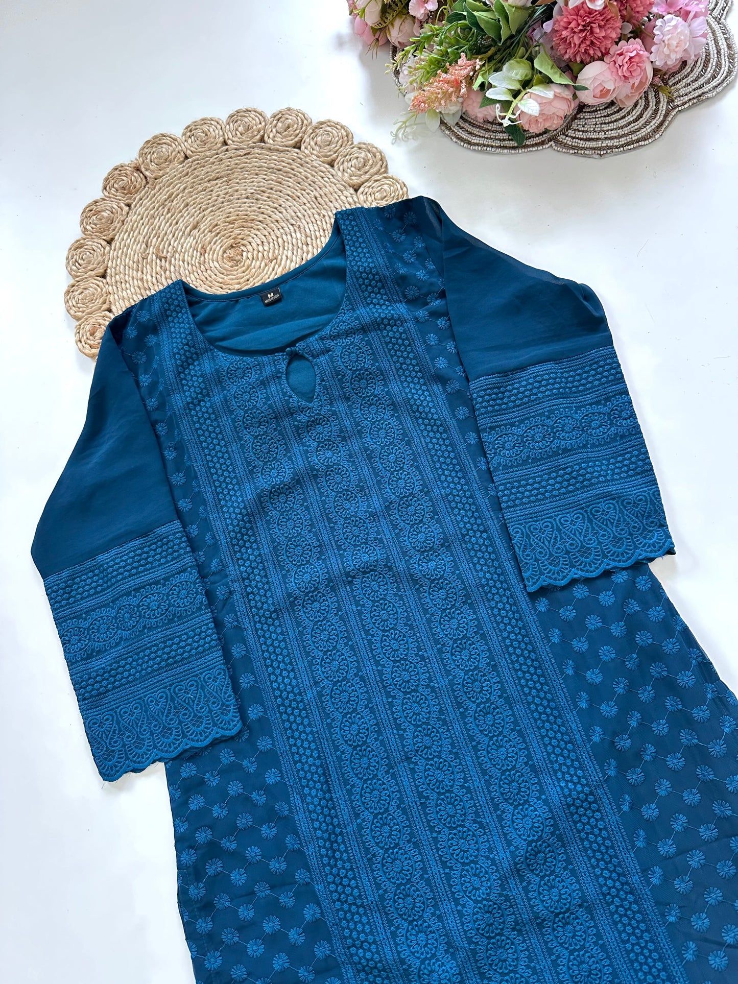 K061 - Georgette chikankari Kurti