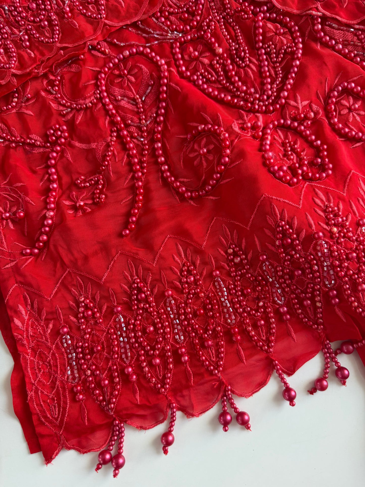 K174 - Pure crape handwork short Kurti with divider pants