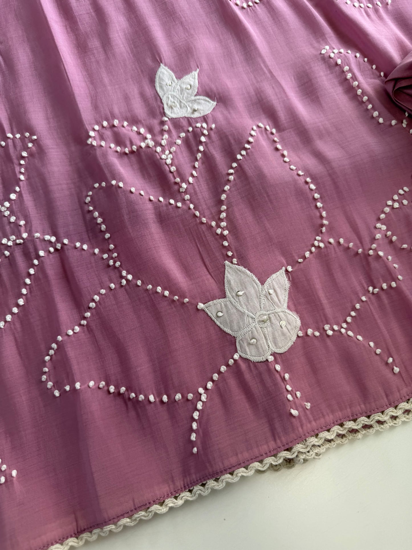 K480 - Mul chanderi embroidered aline Kurti with pants and dupatta