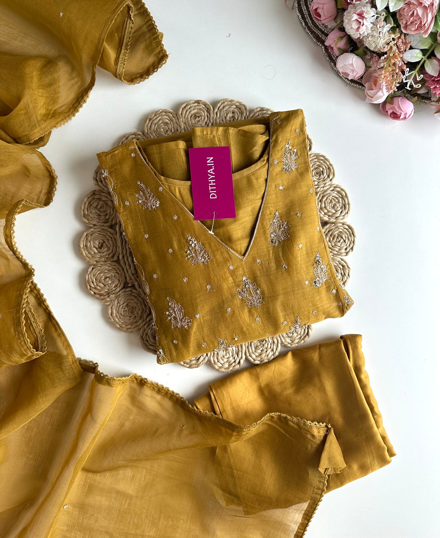 K005 - Mul Chanderi zardosi Anarkali with pants and dupatta in 3 colours