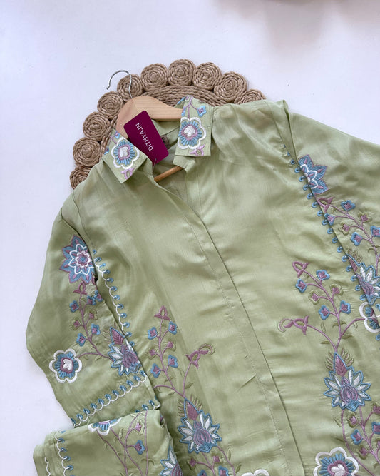 K326 - Muslin embroidered coord set