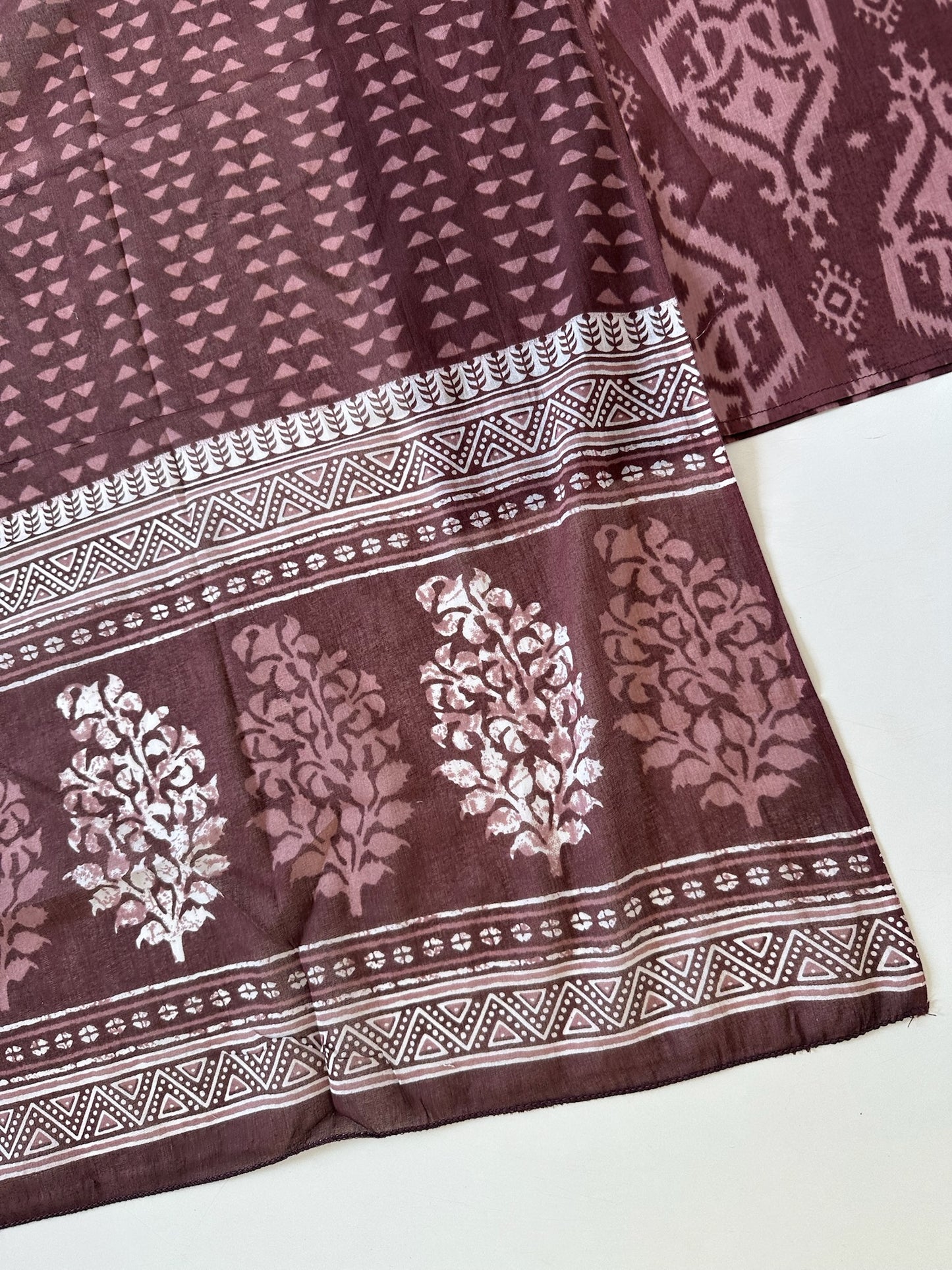 K367 - Mul cotton embroidered straight Kurti with pants and dupatta