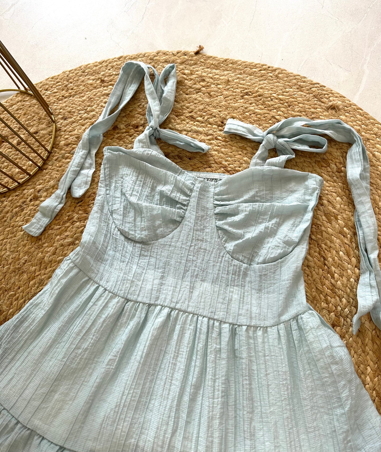 W012 - Layered short dress with adjustable tie strap in 3 colours