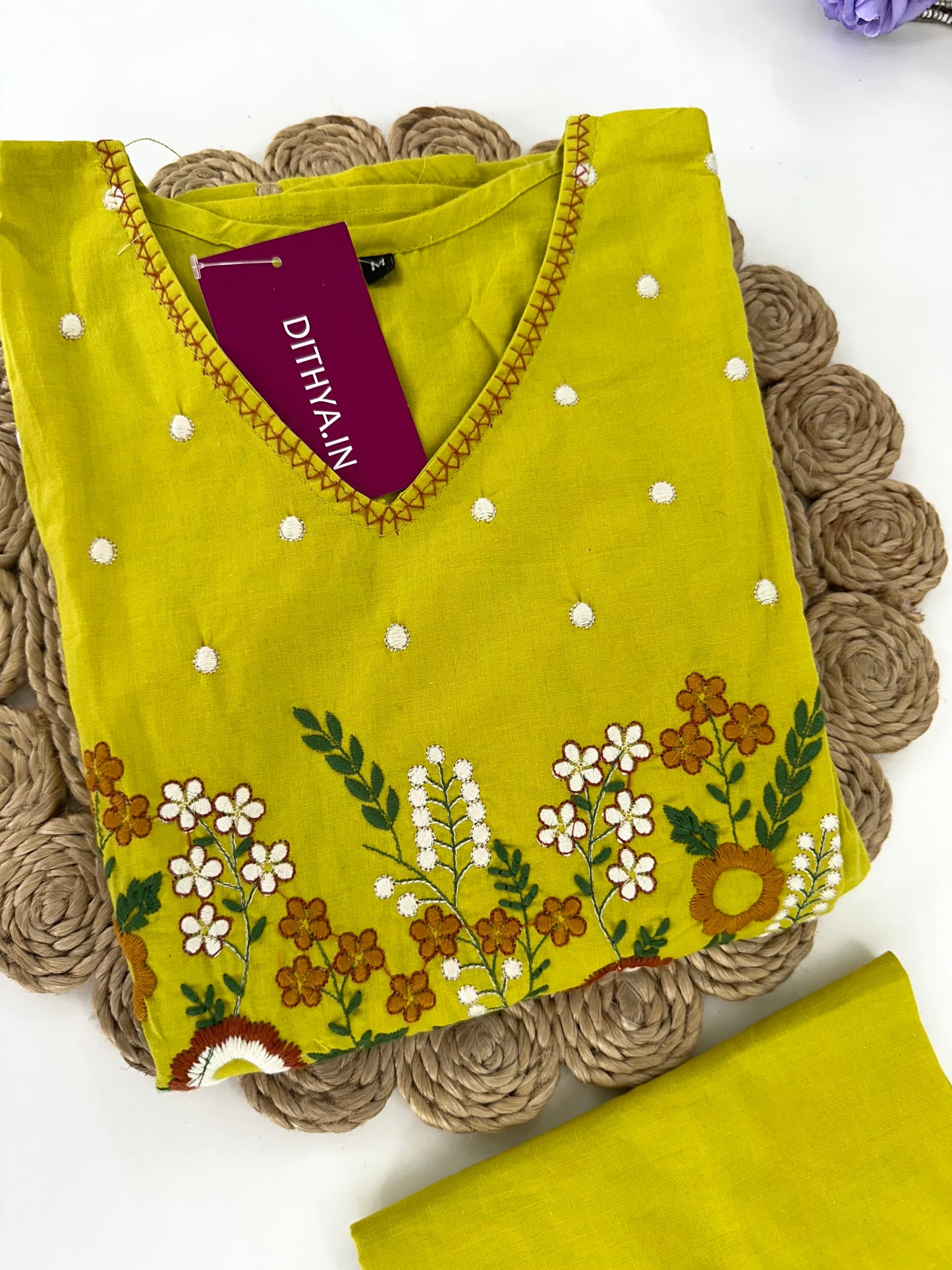 K044 - Cotton Aline kurti with pants