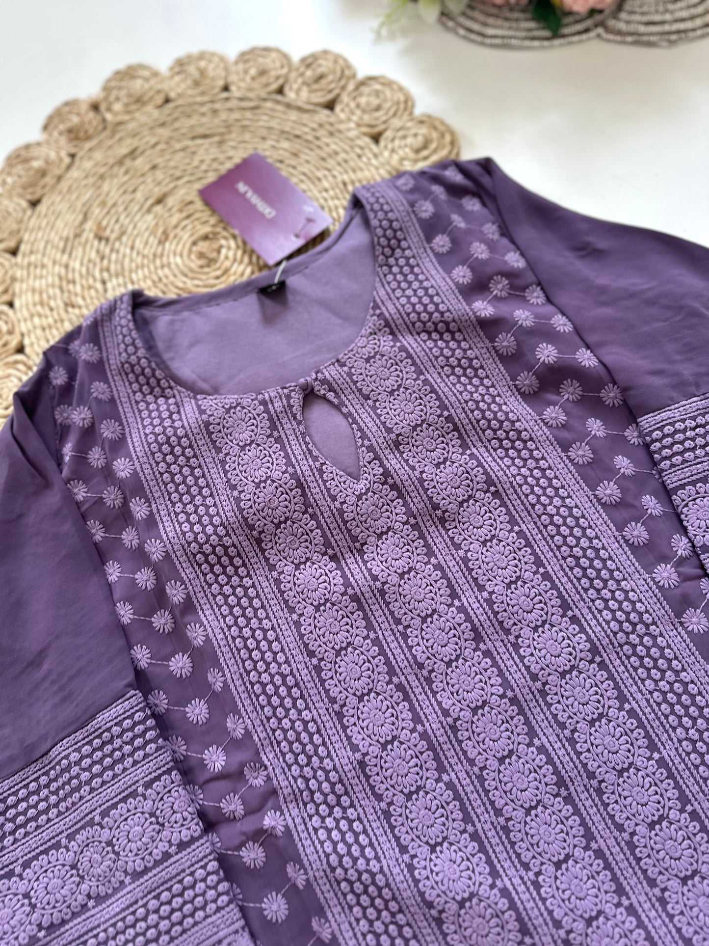 K061 - Georgette chikankari Kurti