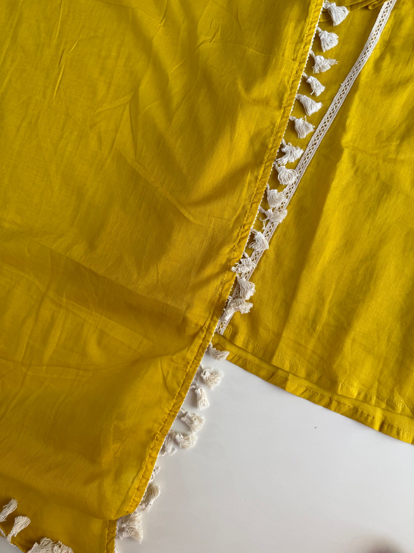 K213 - Mul cotton embroidered farshi salwar with pants and dupatta