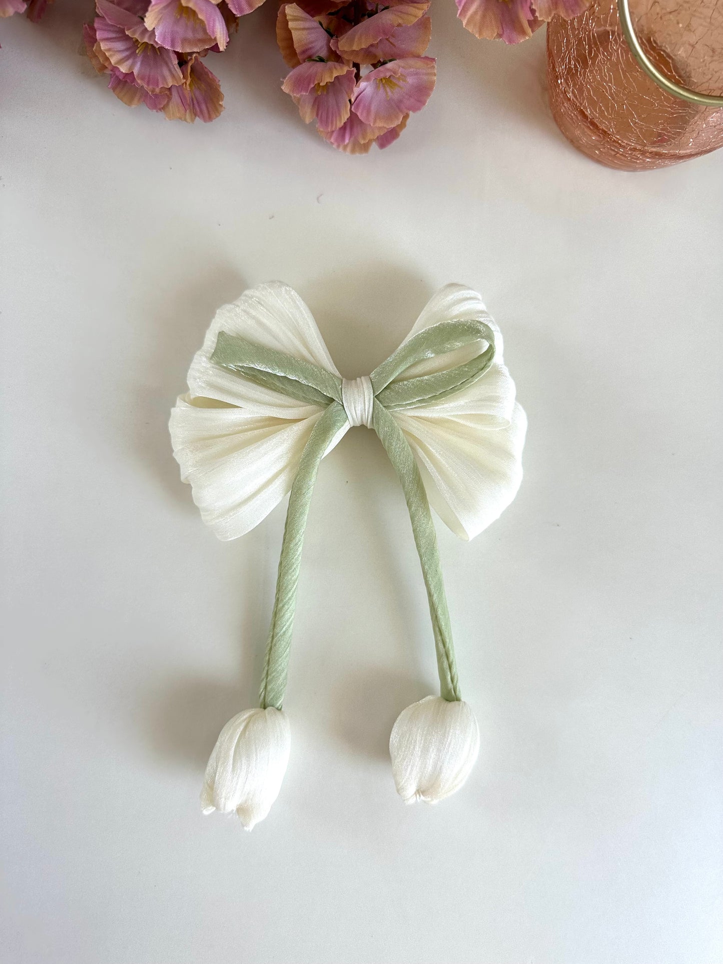 A018 - Jumbo Printed bow clip (per piece)