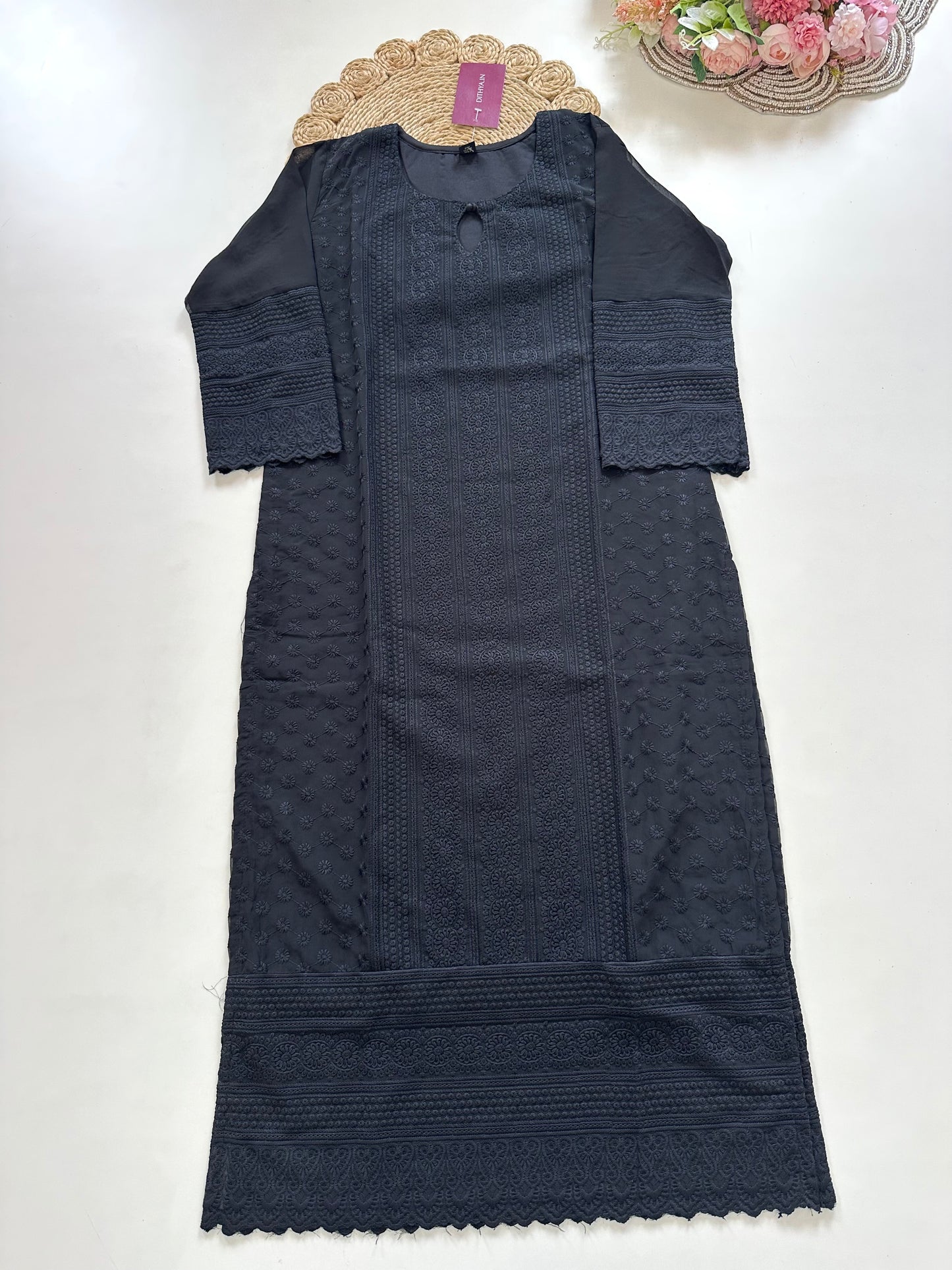 K061 - Georgette chikankari Kurti