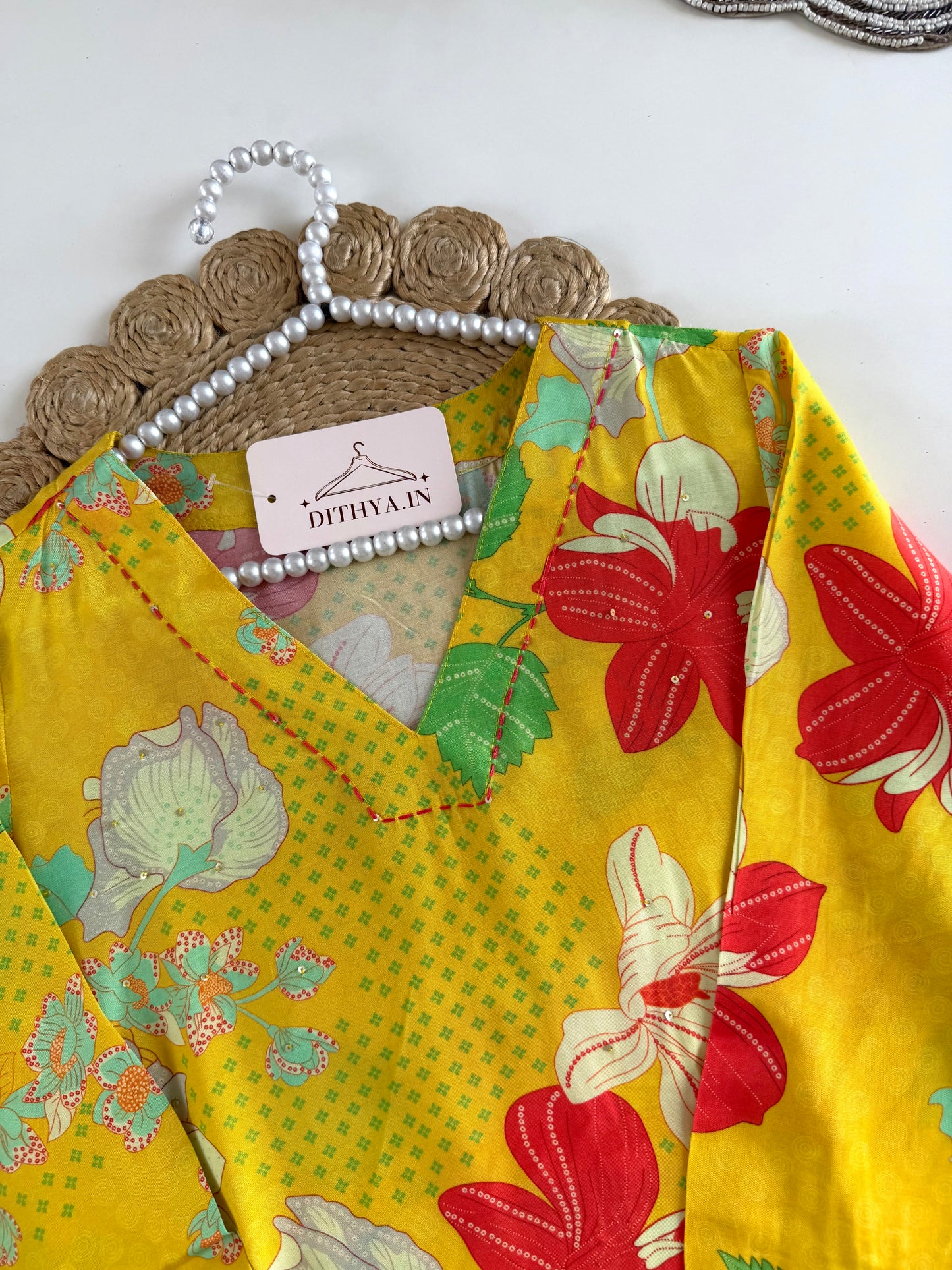 K138 - Muslin cotton printed straight Kurti with pants