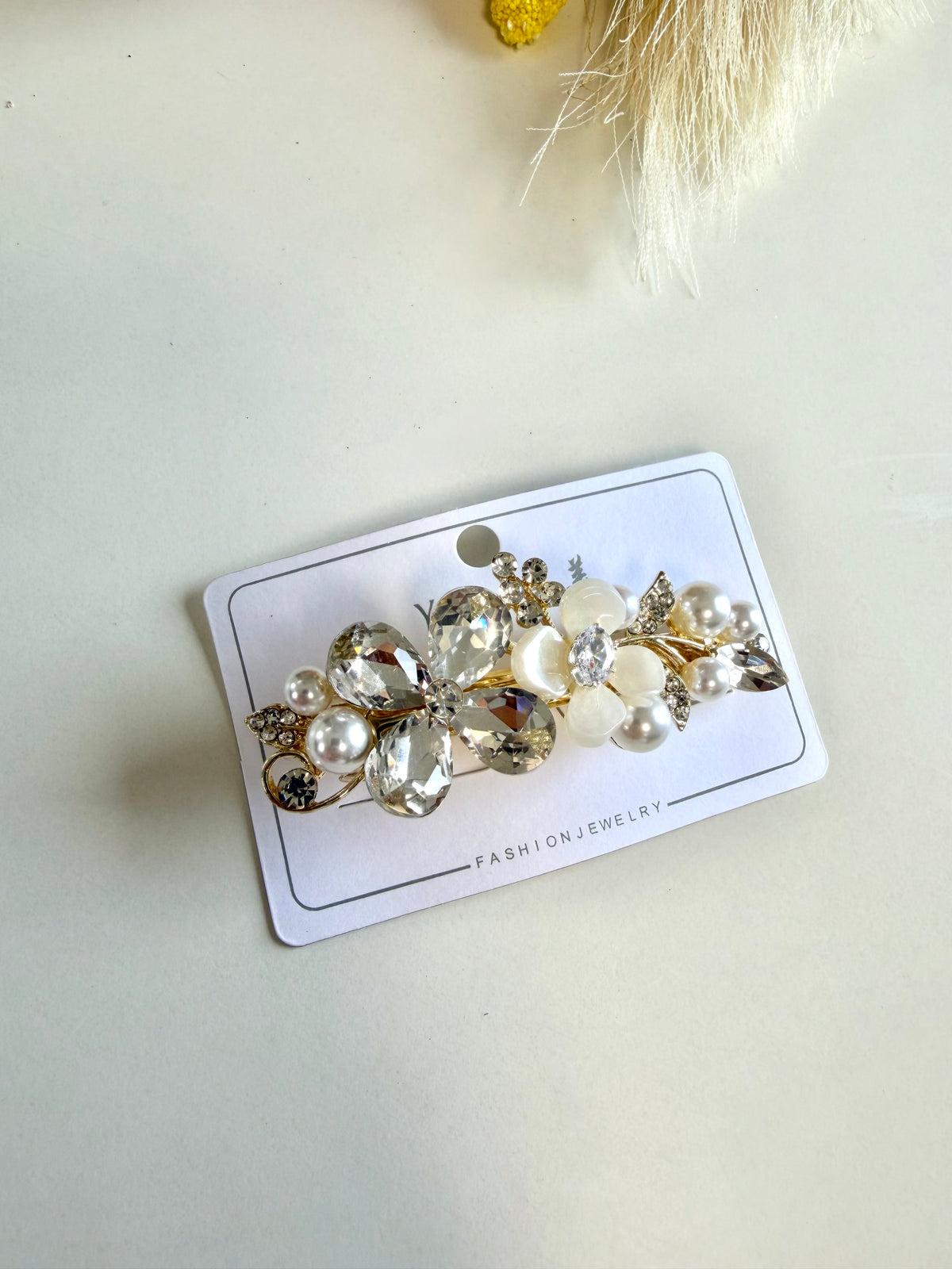 A046 - Designer-Haarspange mit Steinbesatz