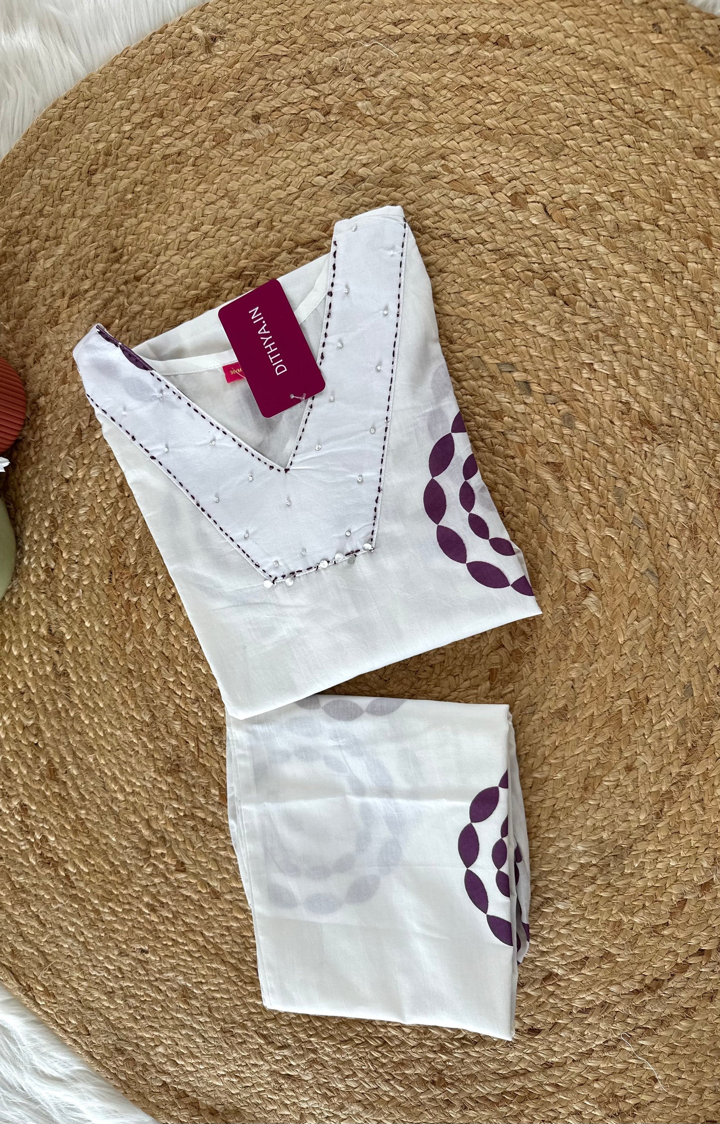 K418 - Cotton Aline Kurti with pants