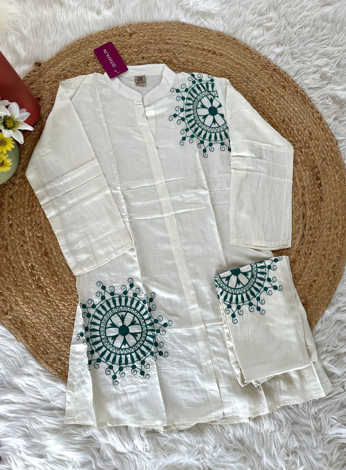 K415 - Muslin embroidered coord set