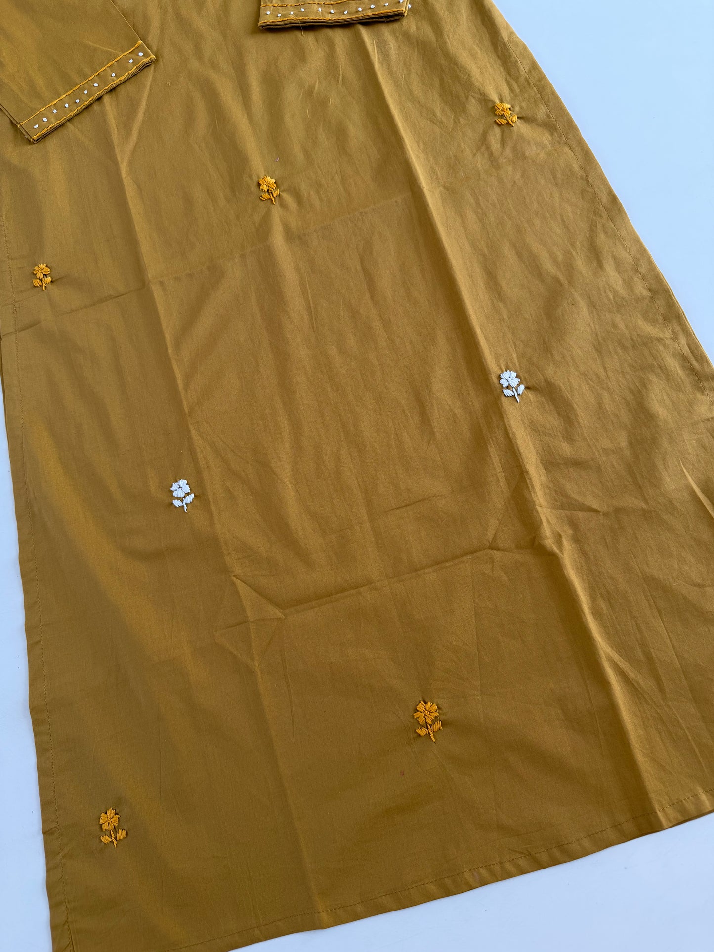 K697 - Mul cotton embroidered straight Kurti