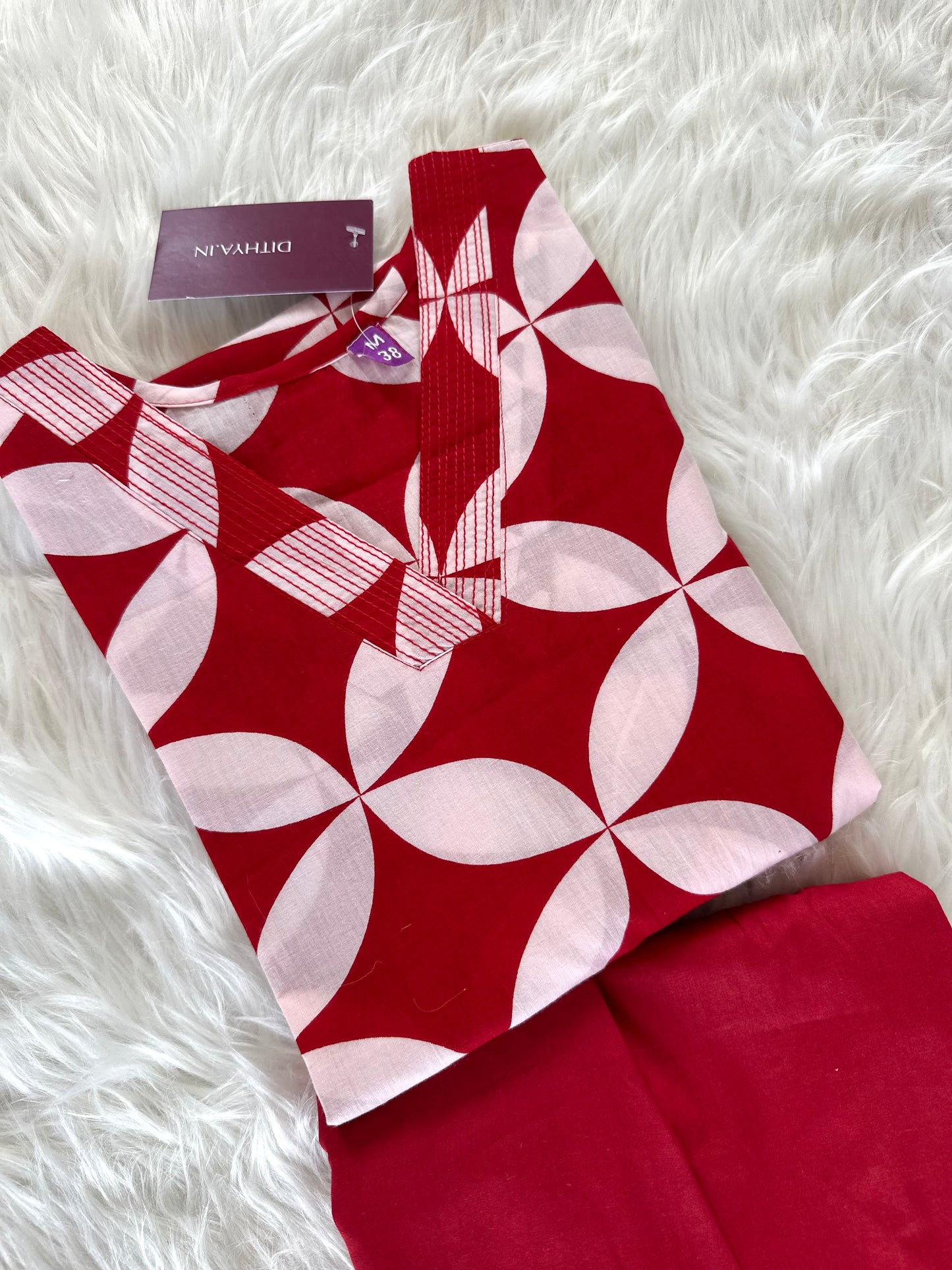 K229 - Cotton printed Kurti with pants in 3 colours