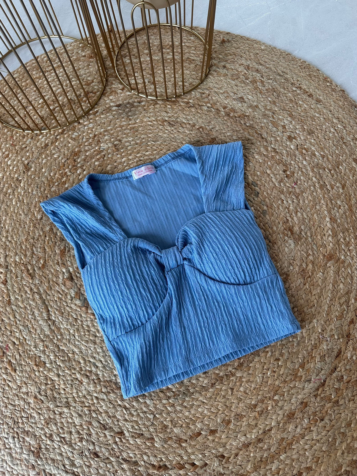 W002 - Gestepptes Top in Knitteroptik in 5 Farben
