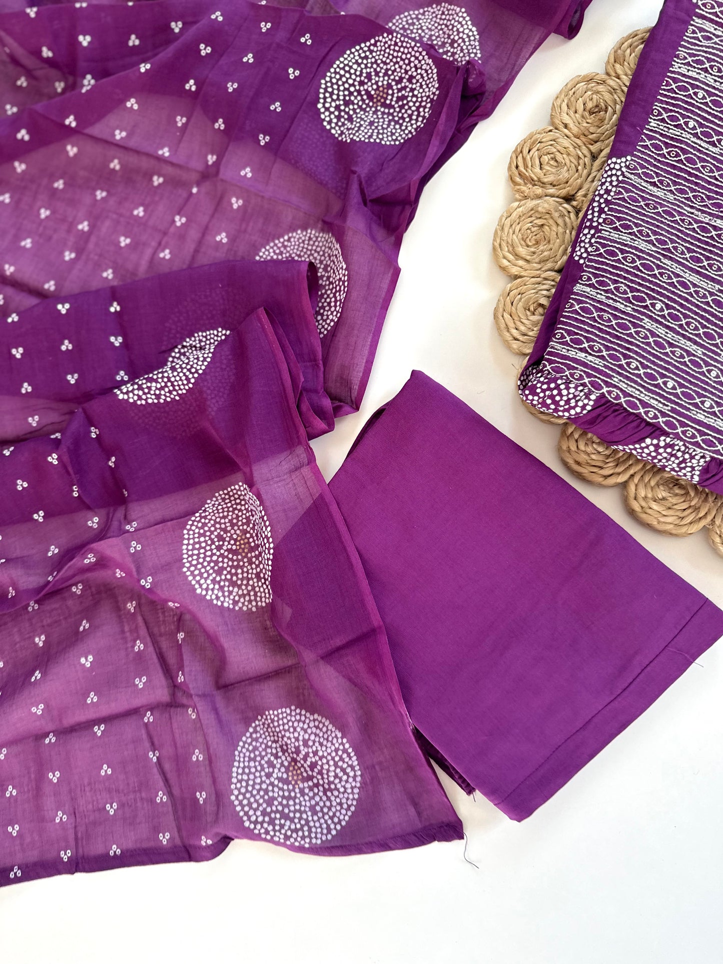 K041 - Cotton printed Anarkali with pants and dupatta