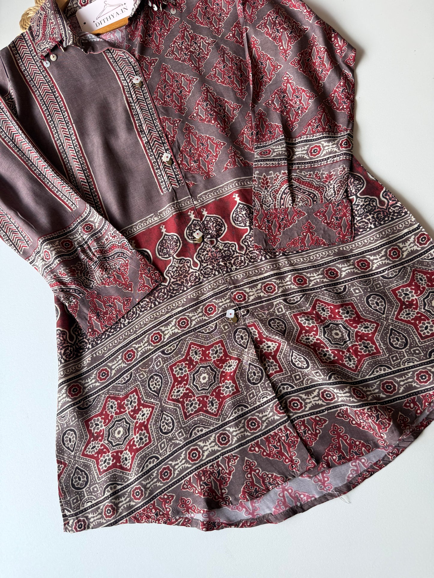 K363 - Pure Muslin ajrakh shirt