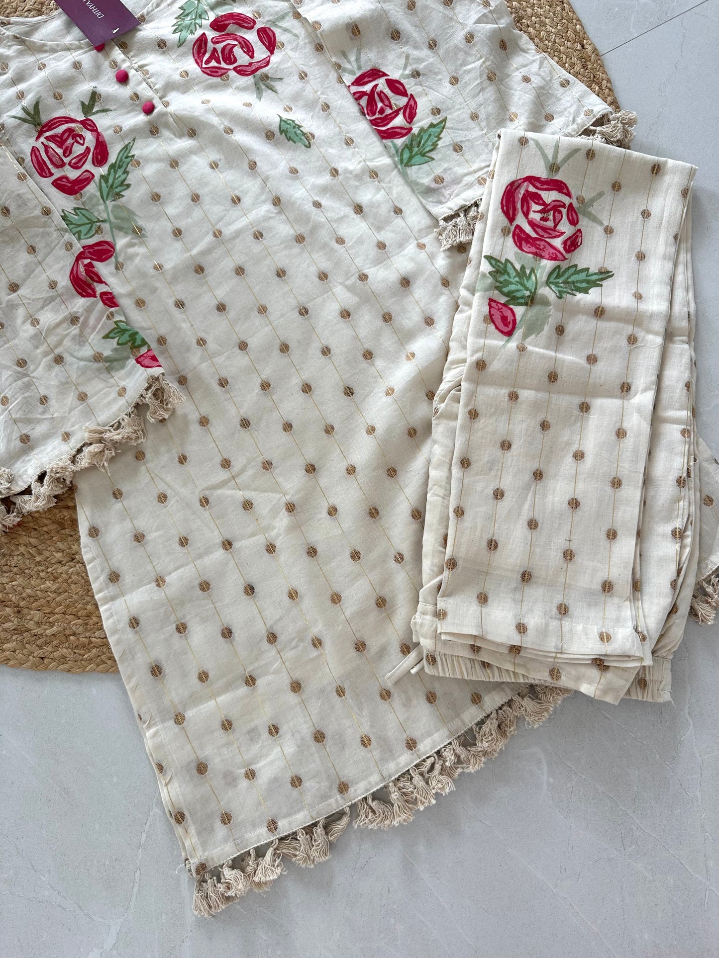 K114 - Cotton Zari Coord set