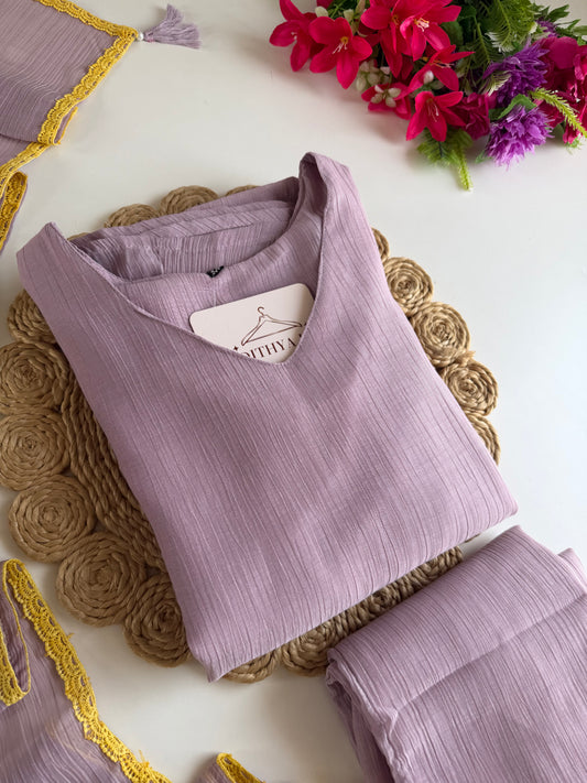 K636 - Crushed imported fabric Anarkali with pants and dupatta