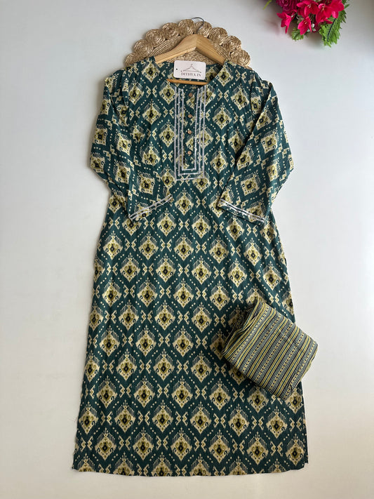 D690-Cotton straight Kurti with pants