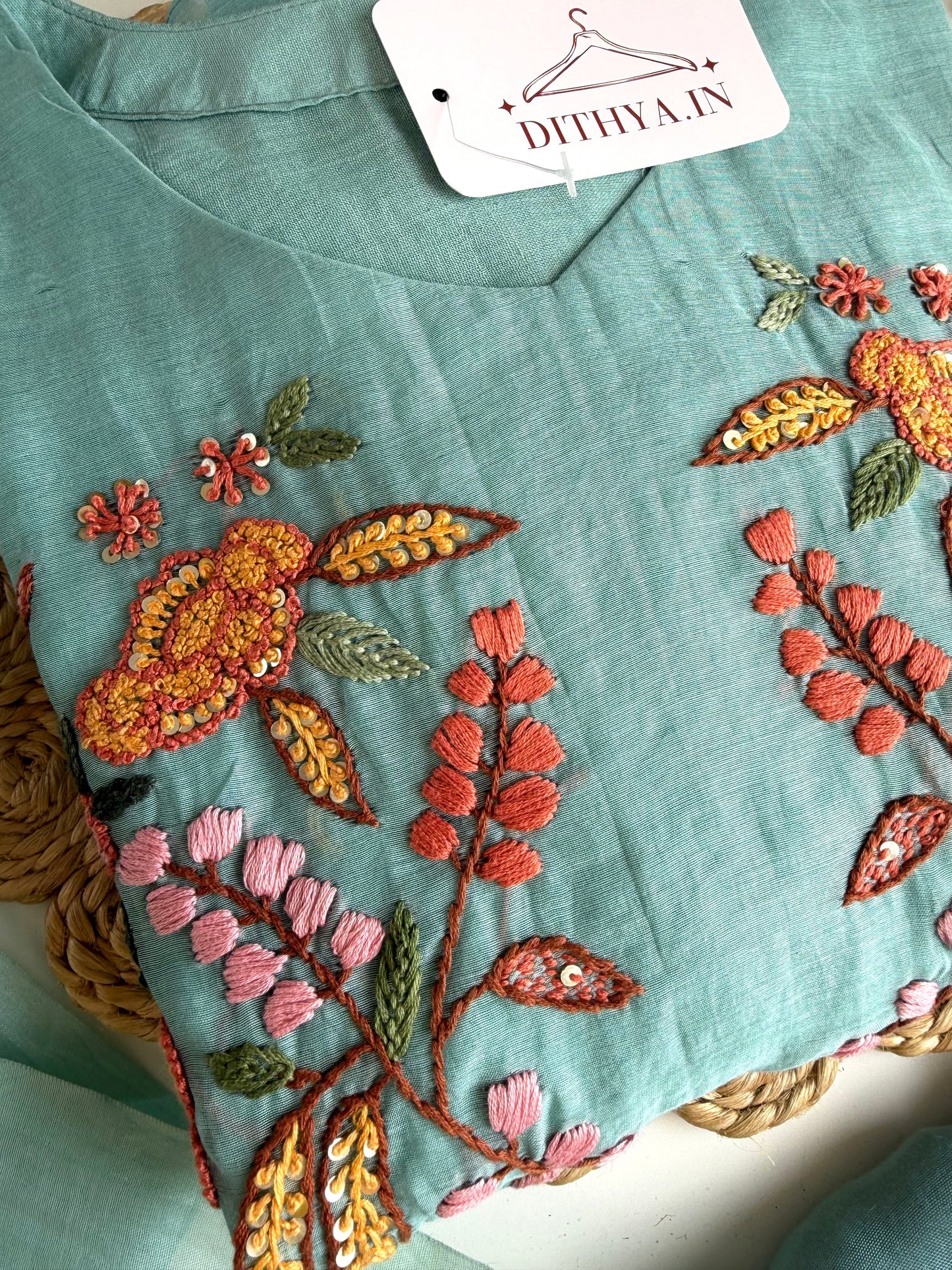 K512 - Mul chanderi Embroidered Anarkali with pants and dupatta
