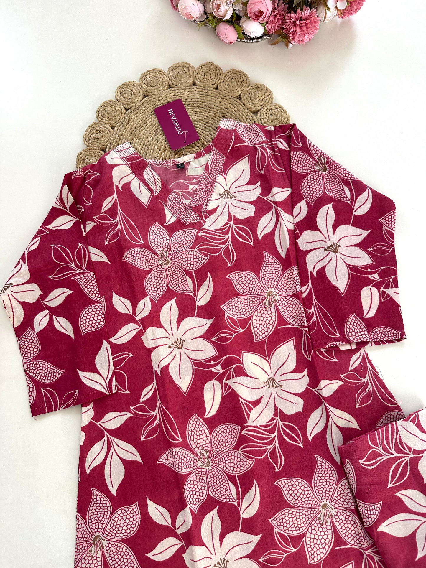 K308 - Cotton floral coord sets in 4 colours