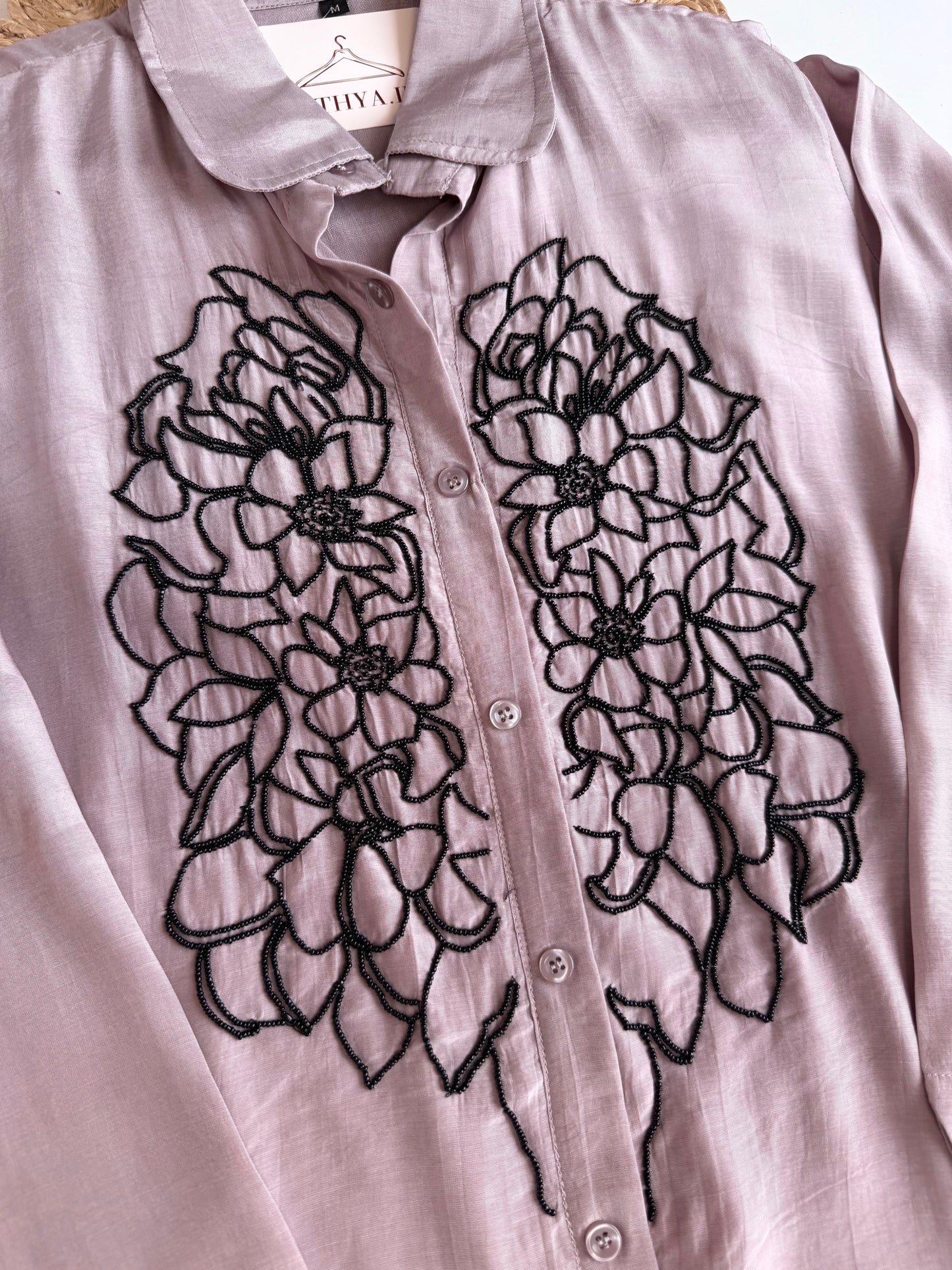K511 - Crape silk handwork coord set