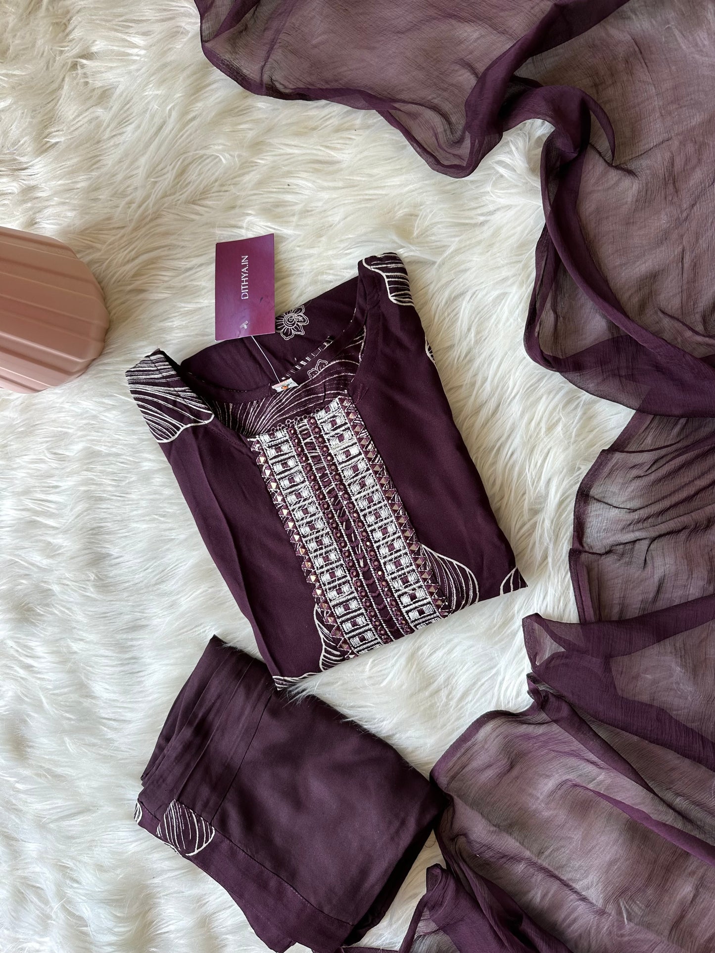 K215 - Rayon cotton floral straight Kurti with pants and dupatta
