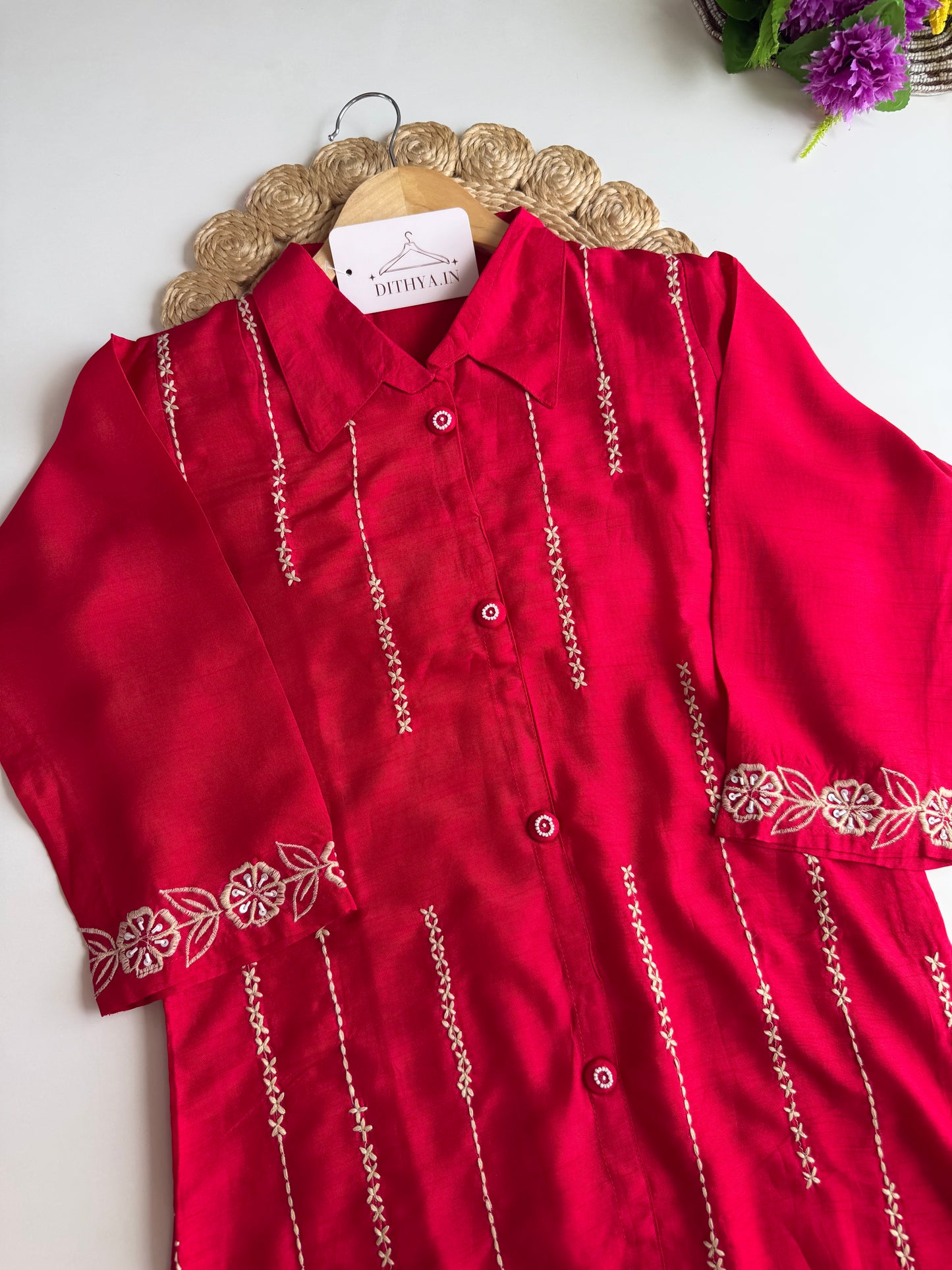 K561 - Russian silk appliqué work coord set