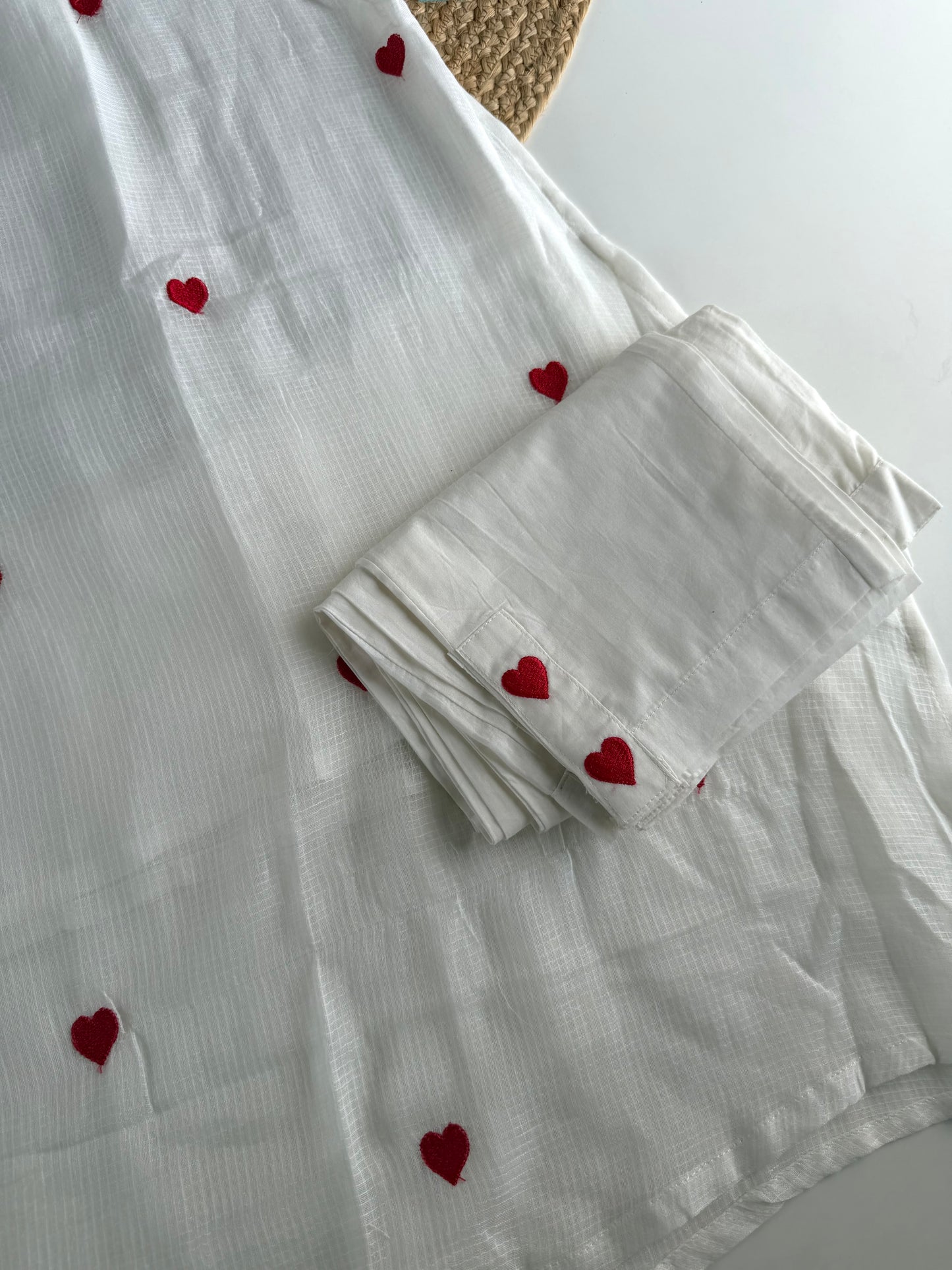 K704 - Mul cotton embroidered Aline Kurti with pants