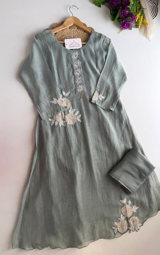 K558 - Mul chanderi handwork coord set