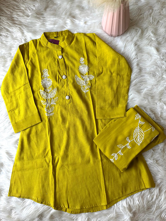 K211 - Rayon cotton embroidered coord set