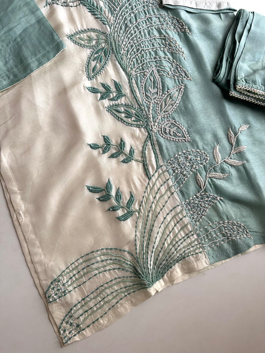K427 - Russian silk Handwork coord set