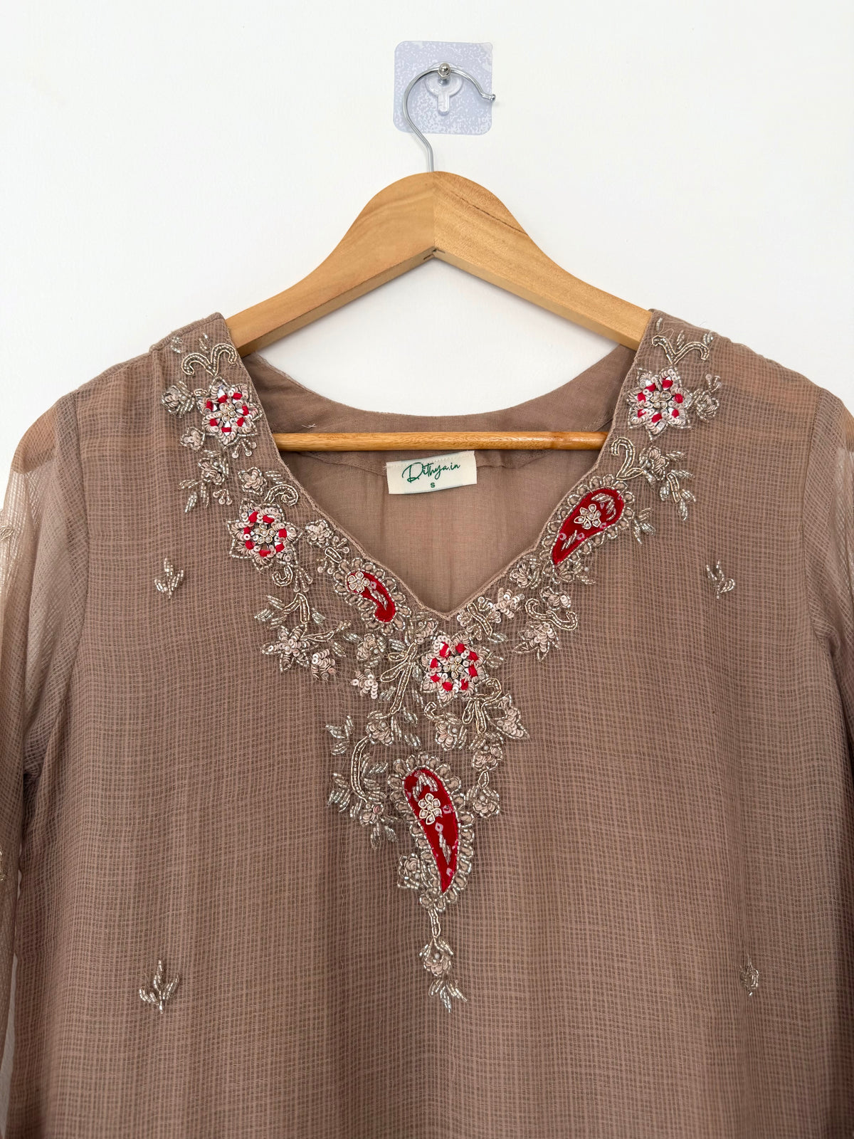 K229 - Kota doriya handwork aline Kurti with pants and dupatta in 3 colours