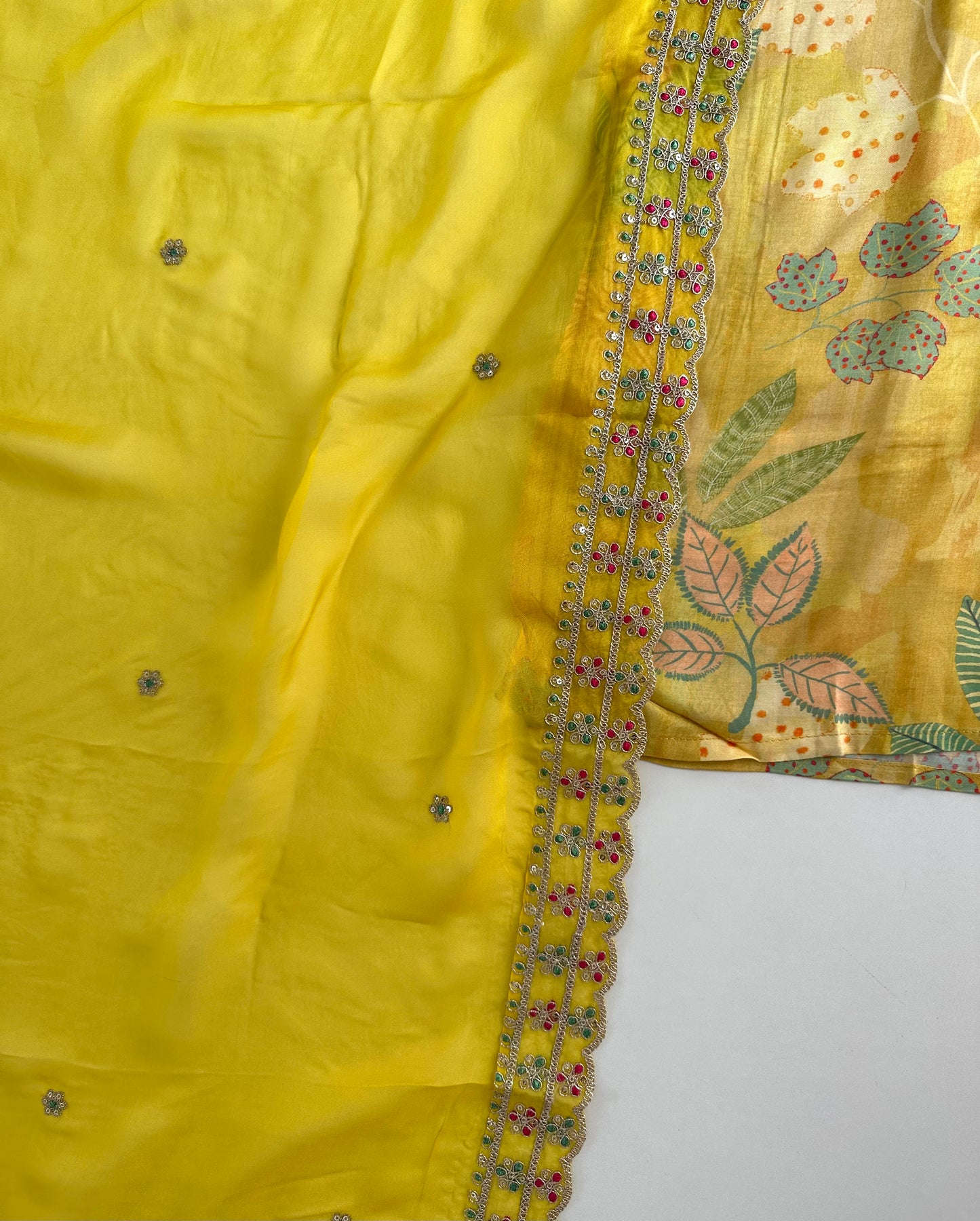 K019 - Viscose organza zari work straight Kurti with pants and dupatta