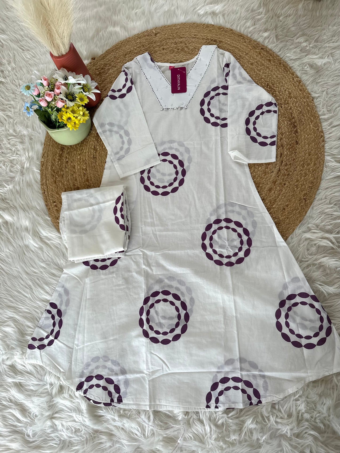 K418 - Cotton Aline Kurti with pants