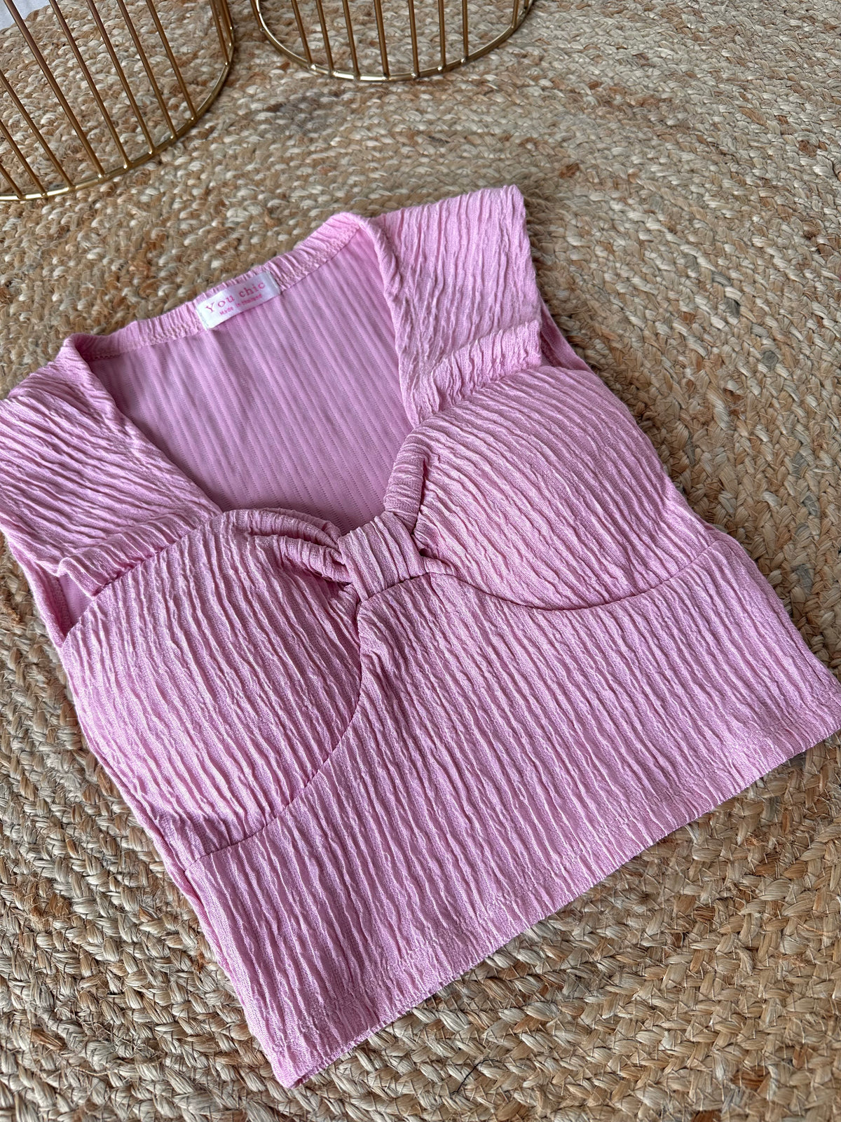 W002 - Gestepptes Top in Knitteroptik in 5 Farben