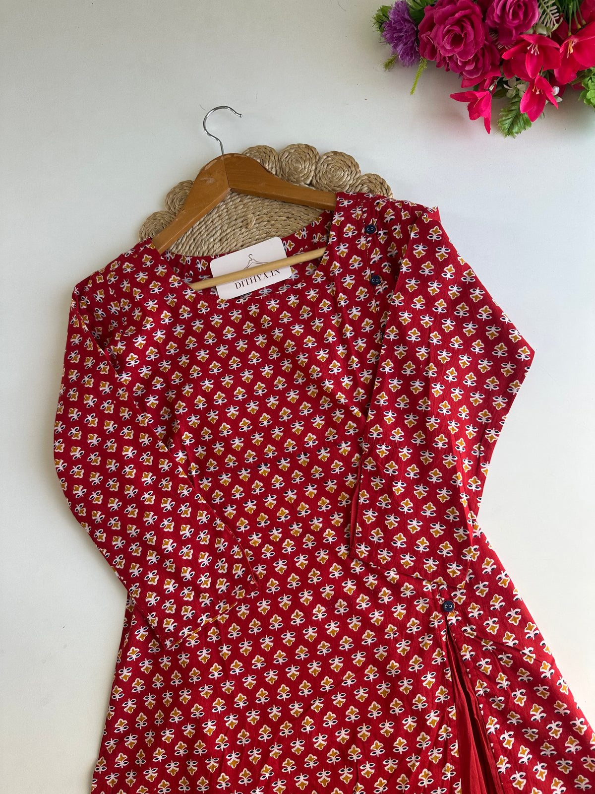 D698-Cotton Aline Kurti