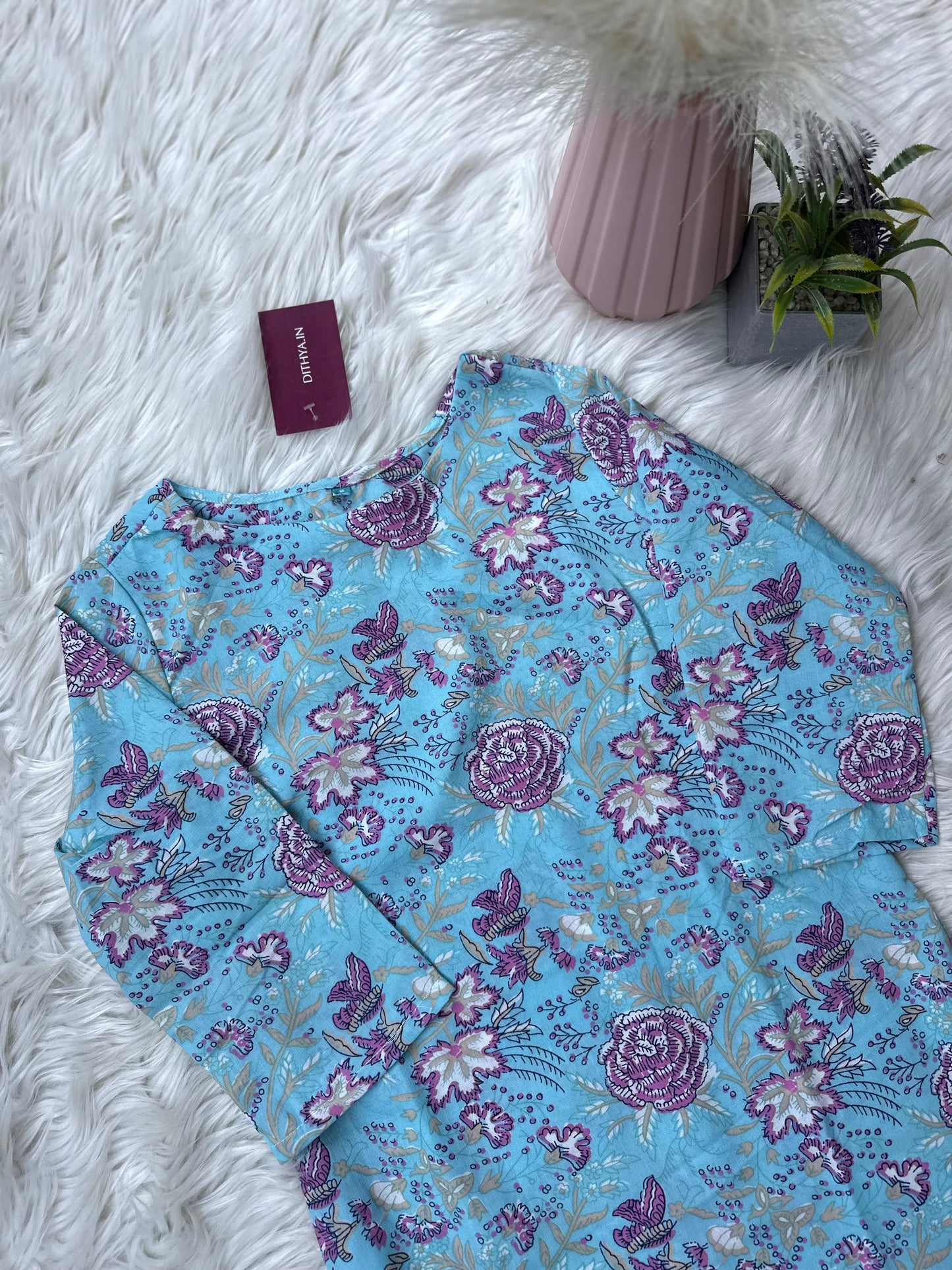 K257 - Rayon cotton printed straight Kurti in 2 prints