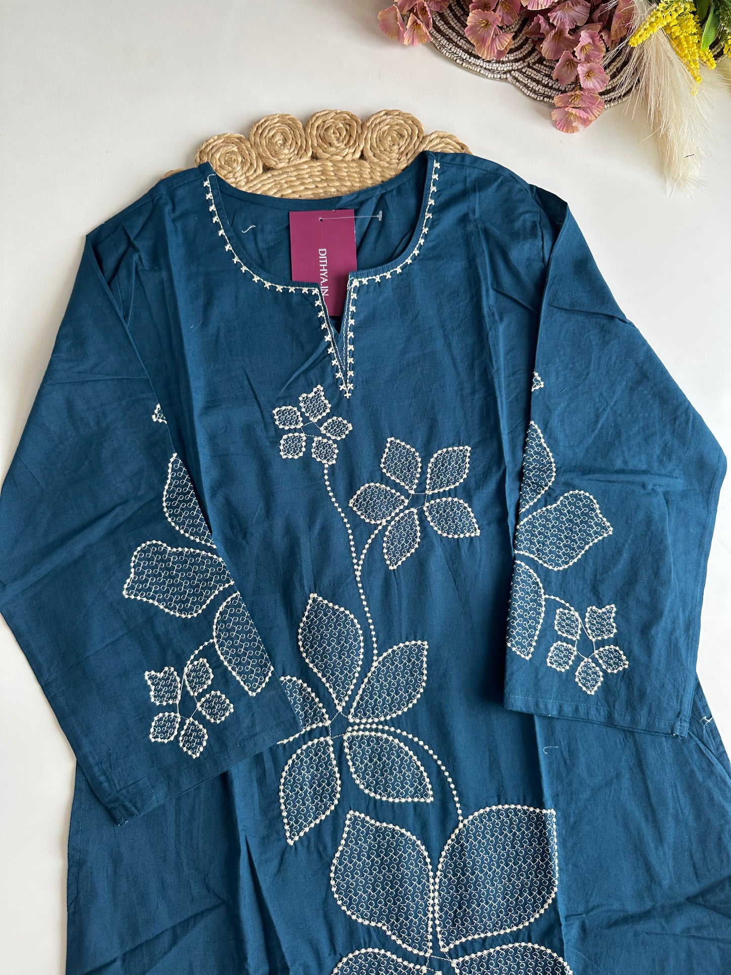 K446 - Mul Cotton straight Kurti with pants