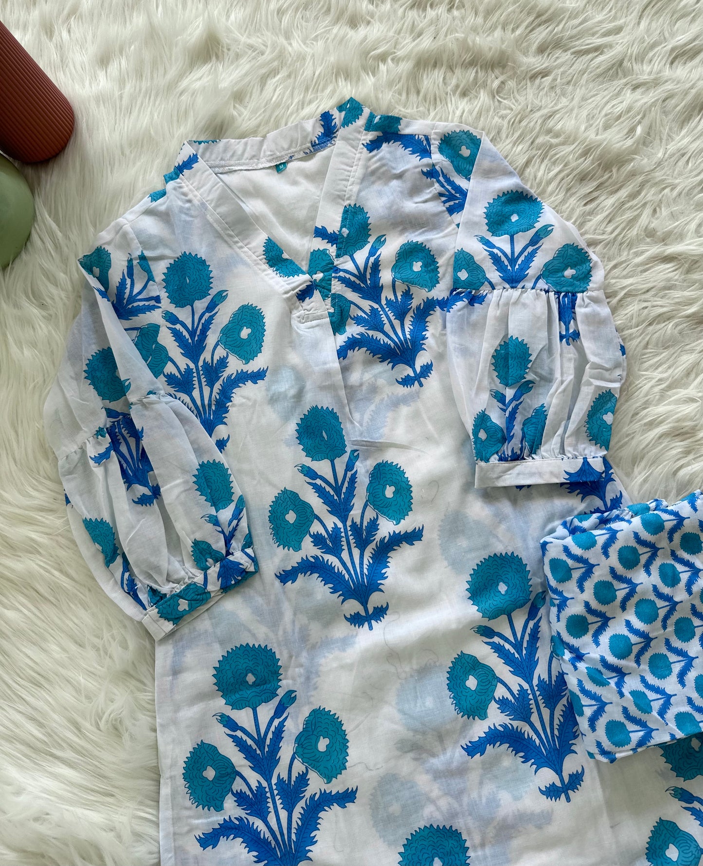 K084 - Cotton printed Kurti with pants