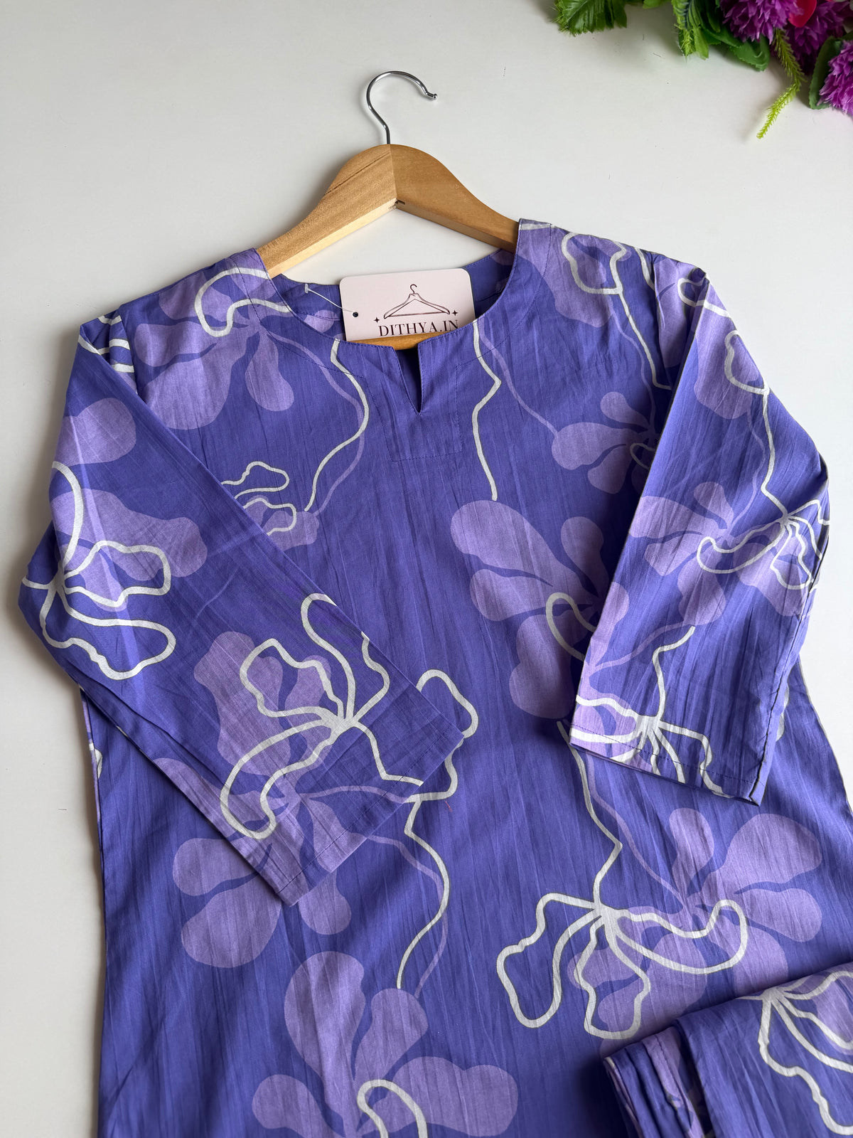 K407 - Mul cotton printed coord set