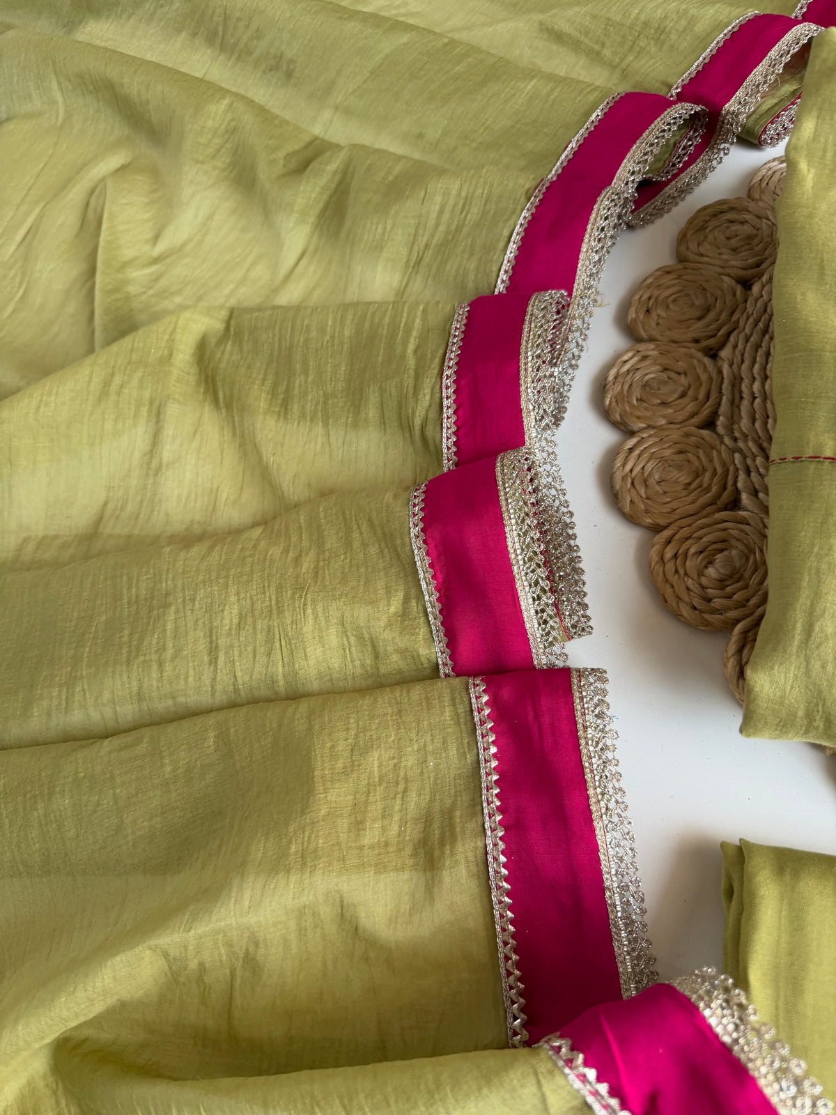 K625 - Mul chanderi embroidered Anarkali with pants and dupatta