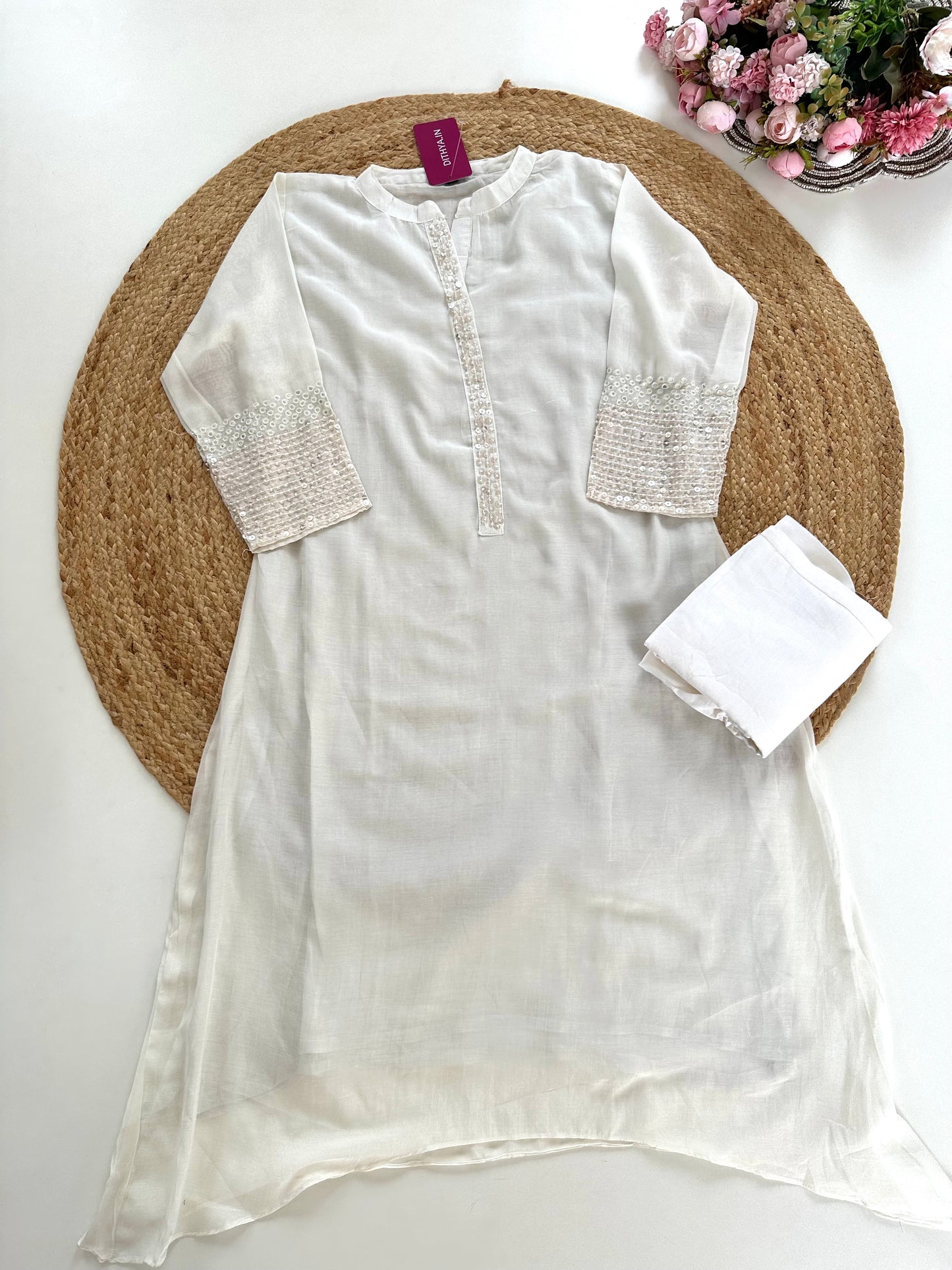 K436 - Mul cotton sequins coord set