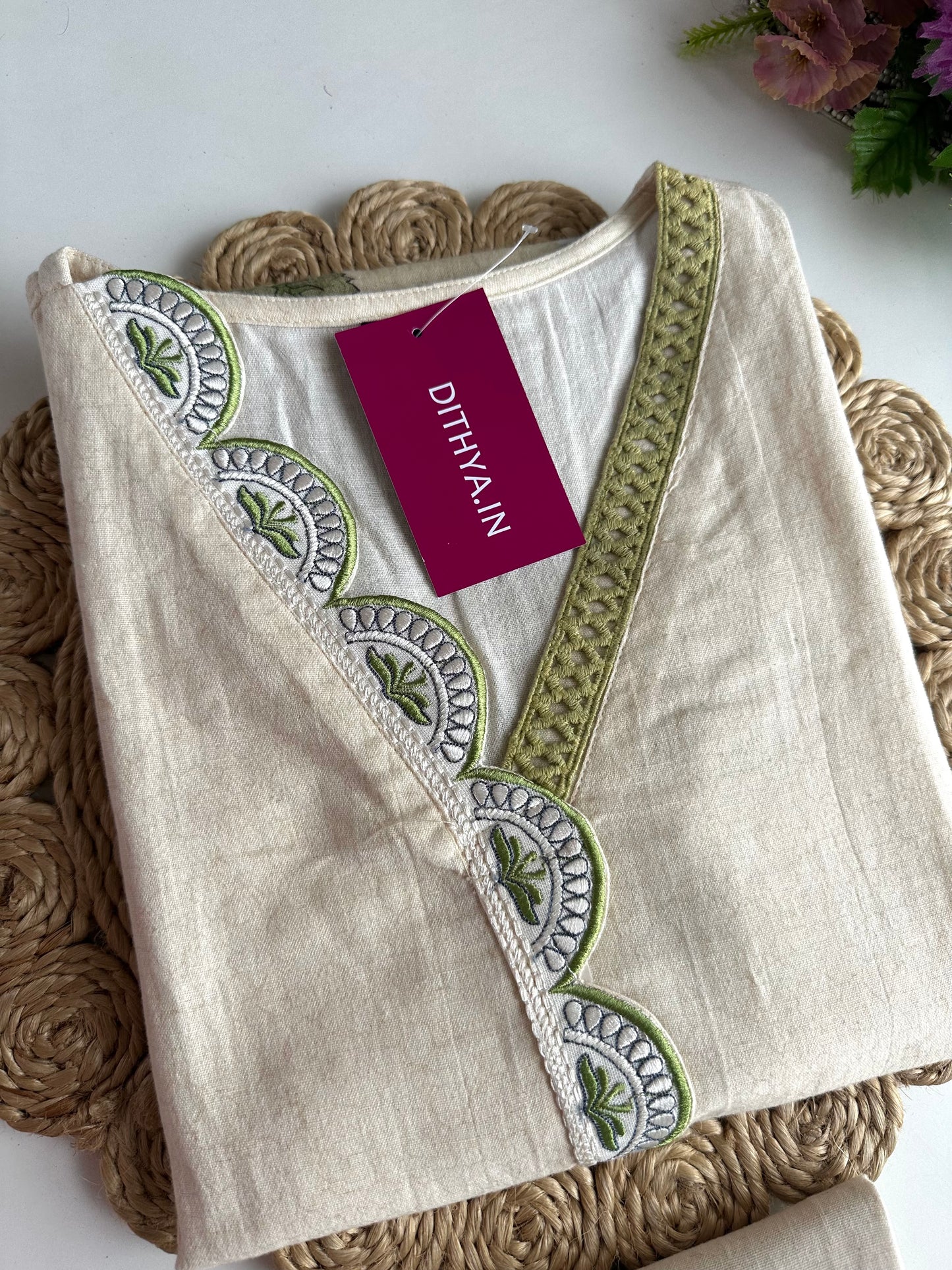 K403 - Linen cotton straight Kurti with pants