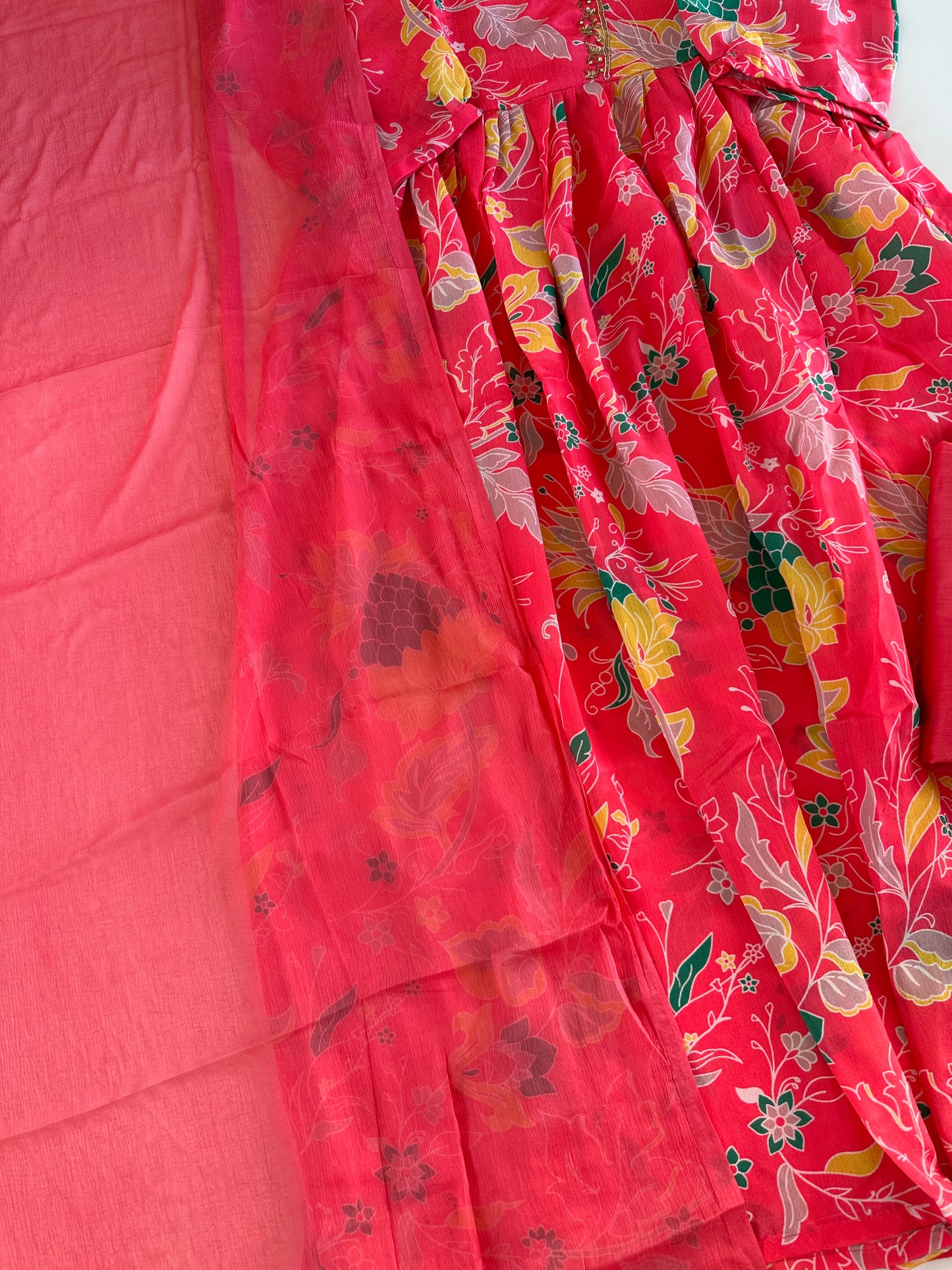 D391-Chinnon Alia cut Anarkali with pants and dupatta
