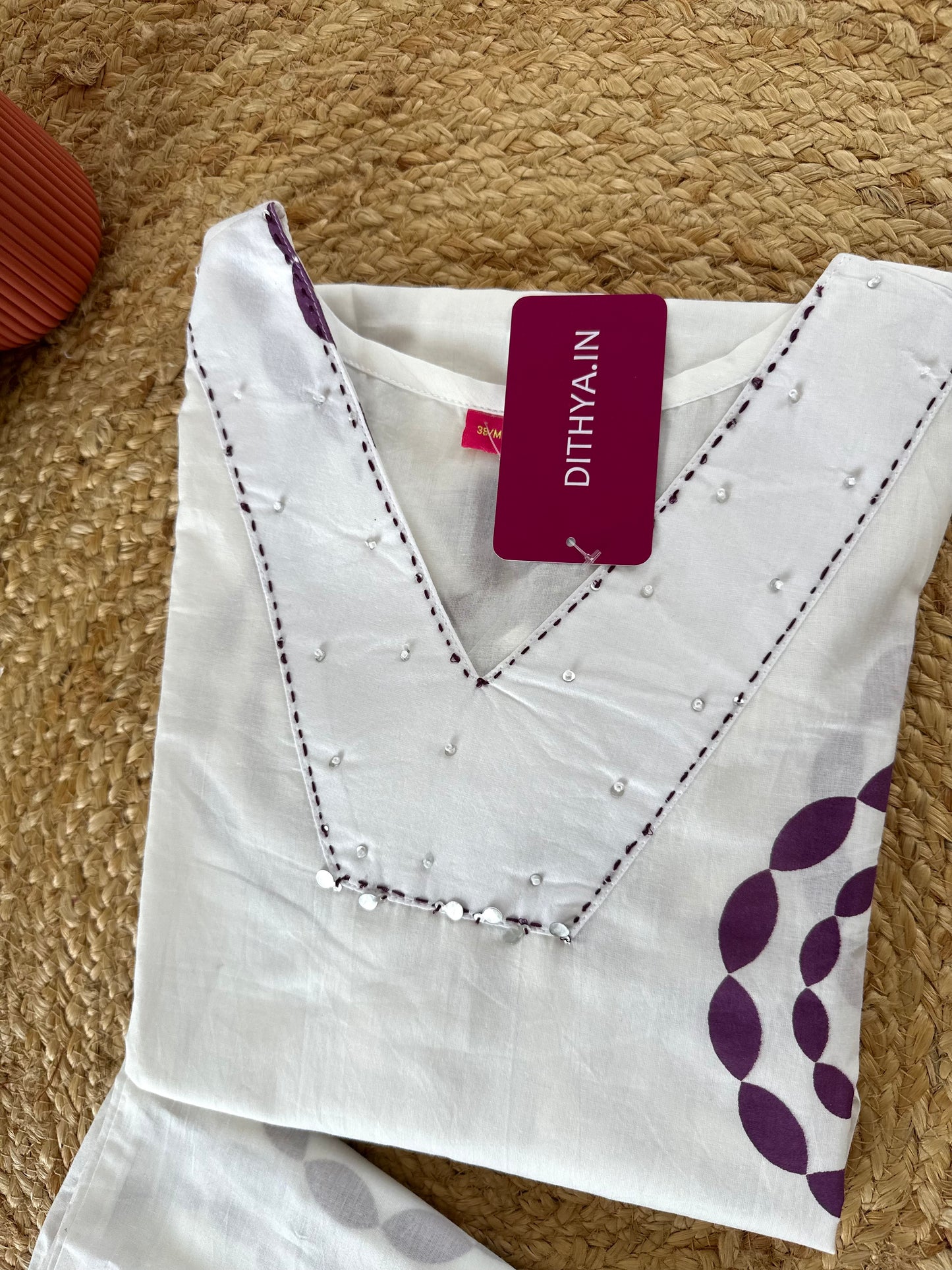 K418 - Cotton Aline Kurti with pants