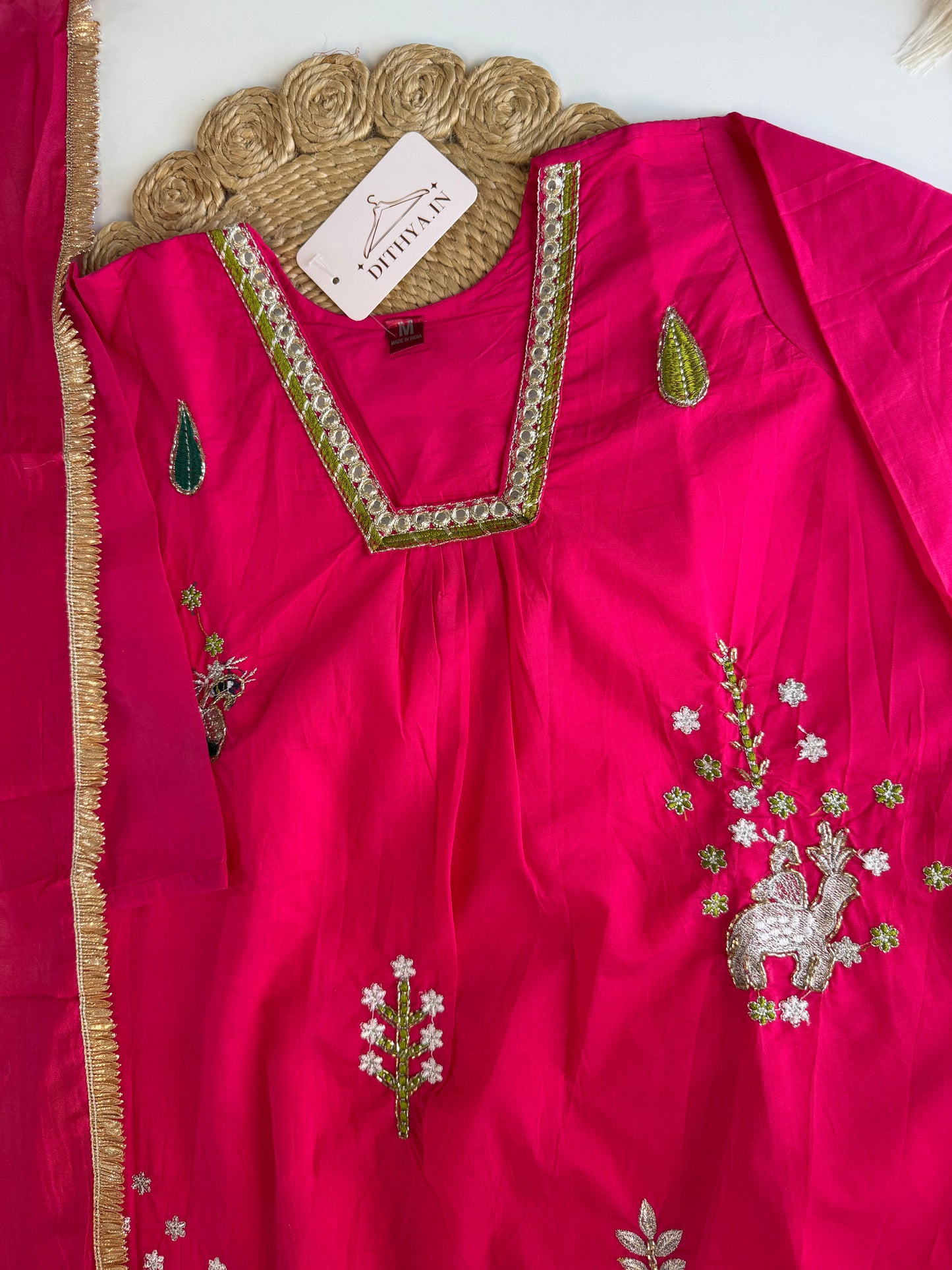 K272 - Roman silk Anarkali with pants and dupatta